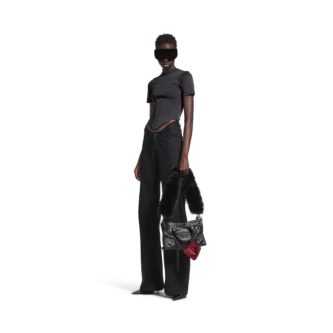 Women's Corseted T-shirt in Black - 2