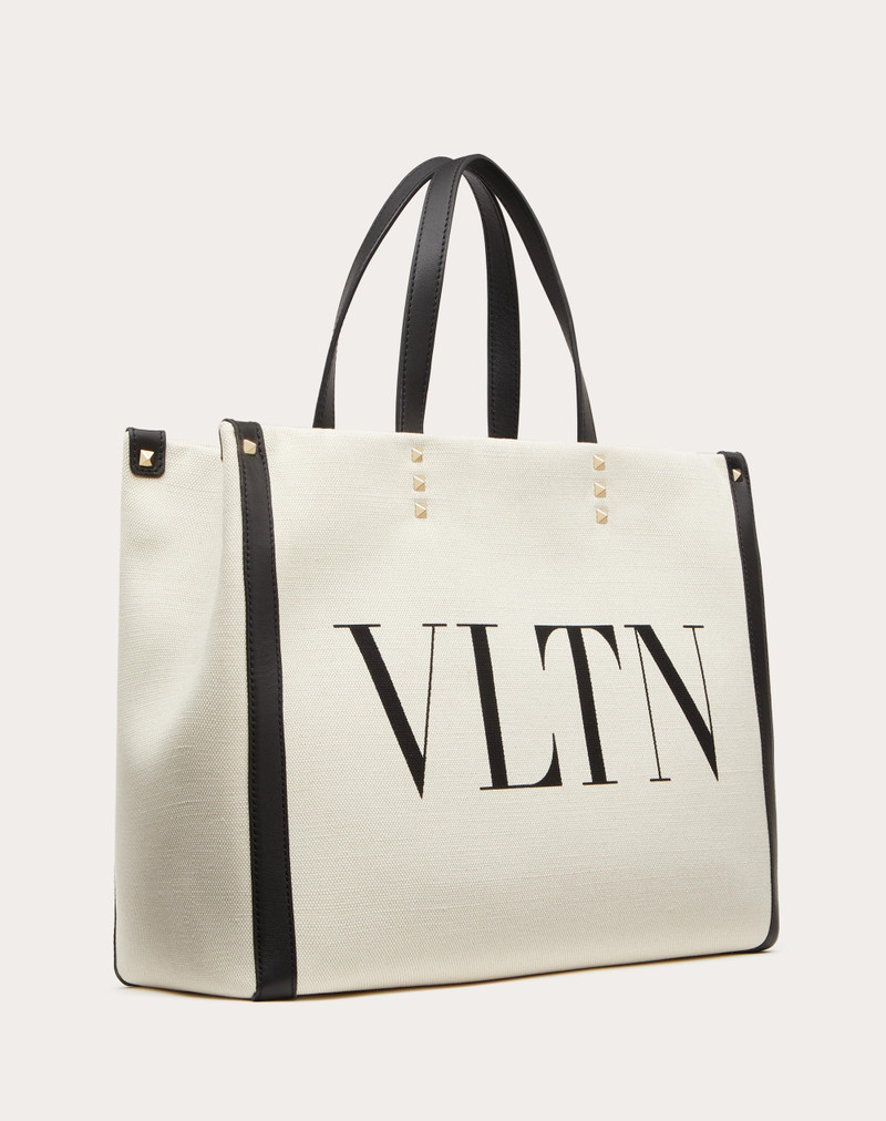 Valentino SMALL VLTN PRINT CANVAS TOTE BAG outlook