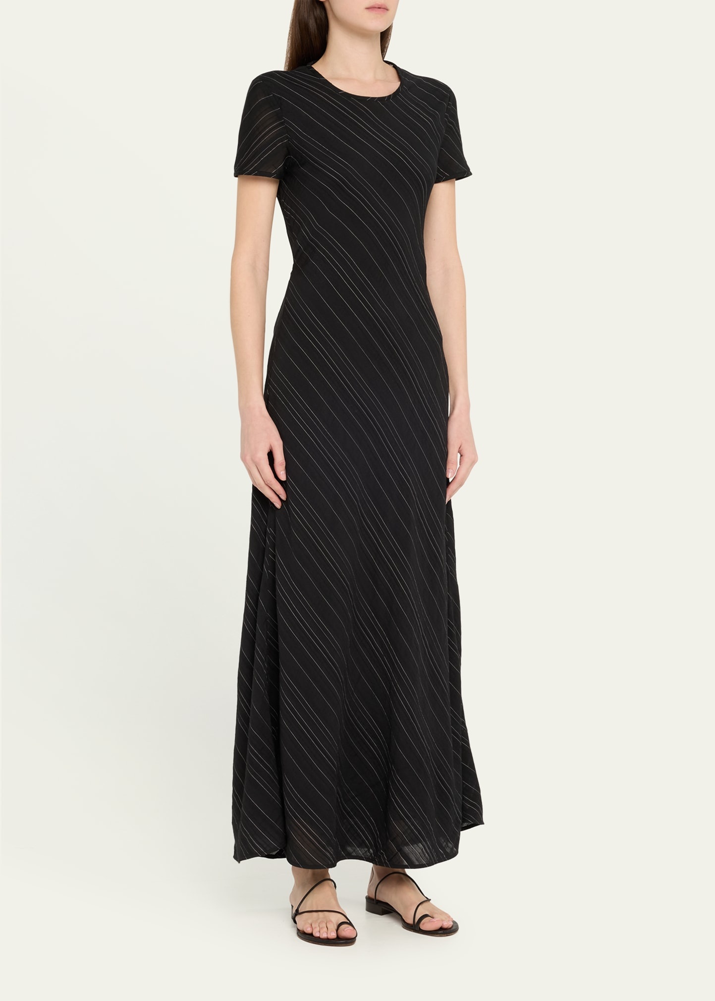 Joss Woven Stripe Short-Sleeve Maxi Dress - 4