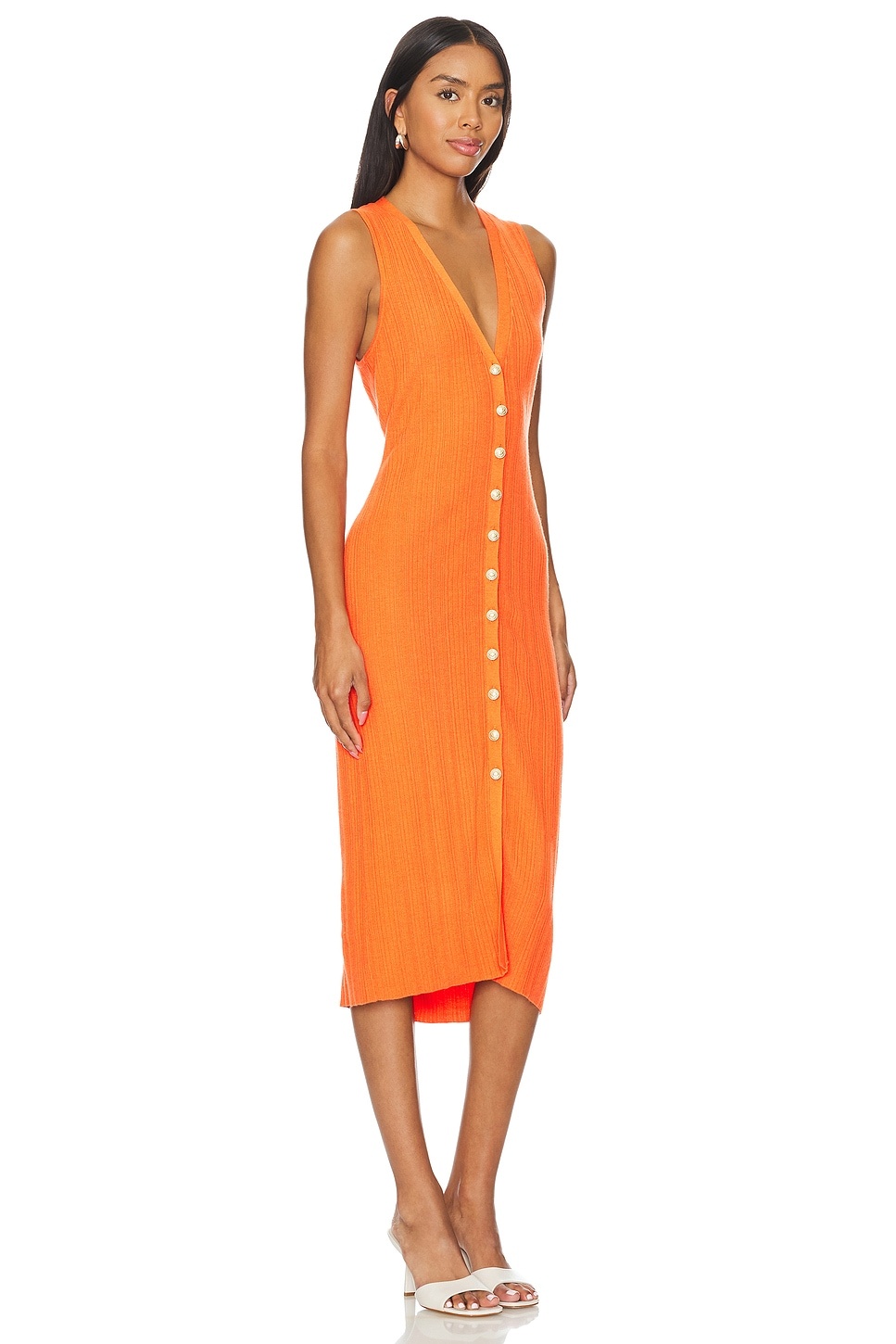 Domino Sleeveless Button Dress - 2