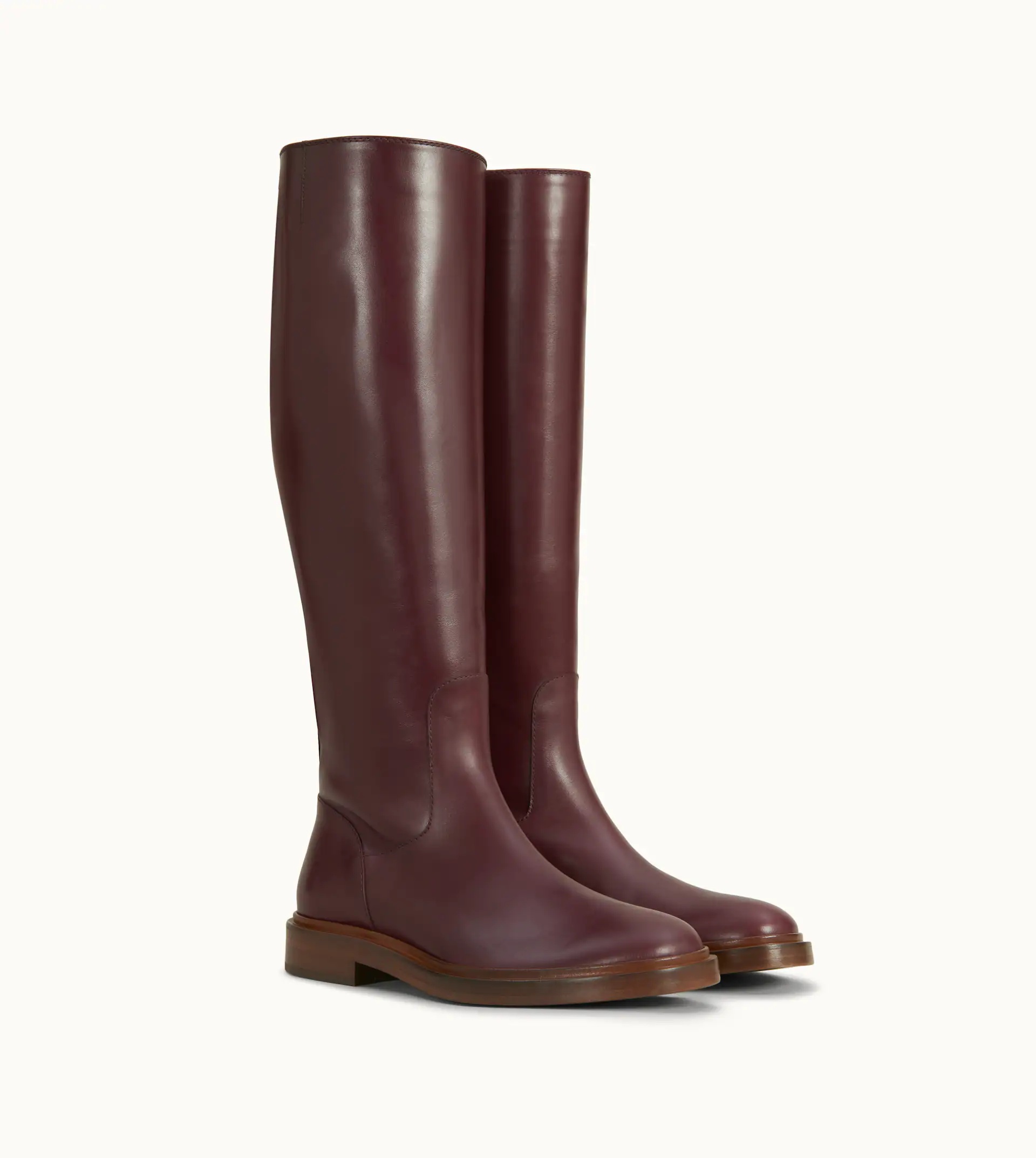 RIDING BOOTS IN LEATHER - BURGUNDY - 3