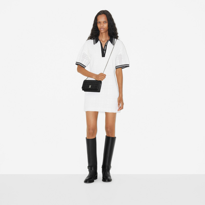 Burberry Check Technical Cotton Polo Shirt Dress outlook