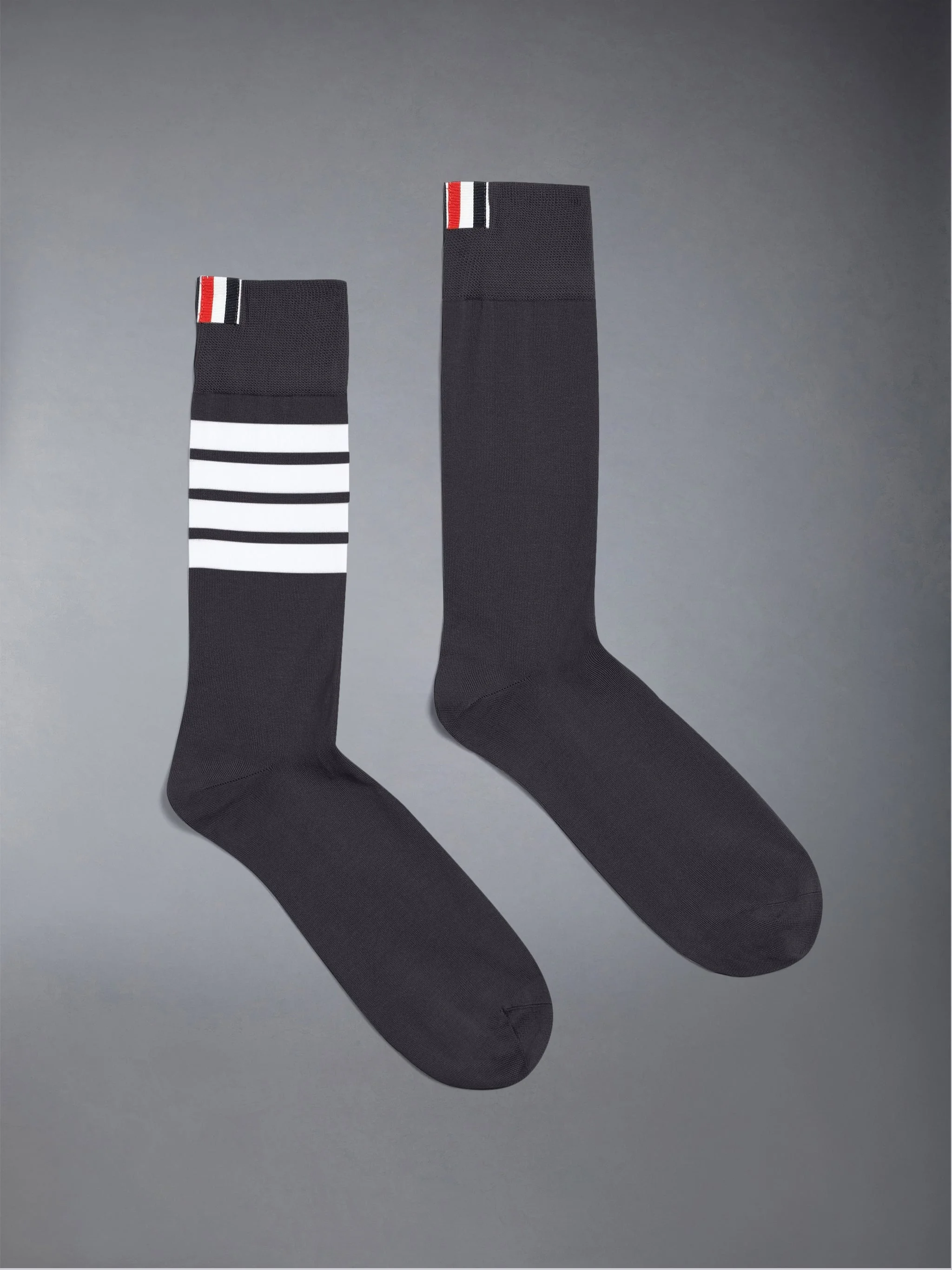 Lightweight Cotton 4-bar Mid Calf Socks - 1