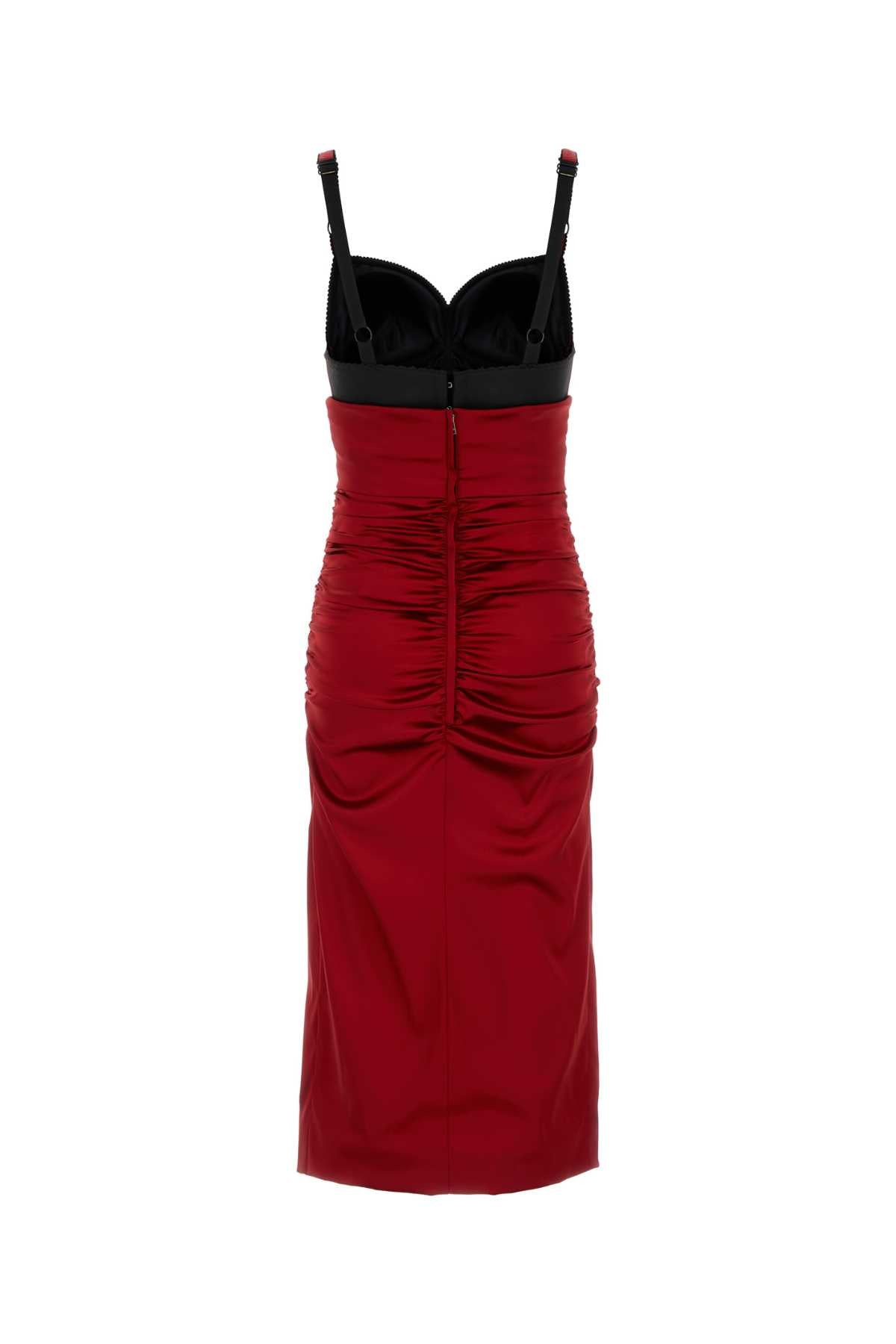 Dolce & Gabbana Women Red Satin Dress - 2