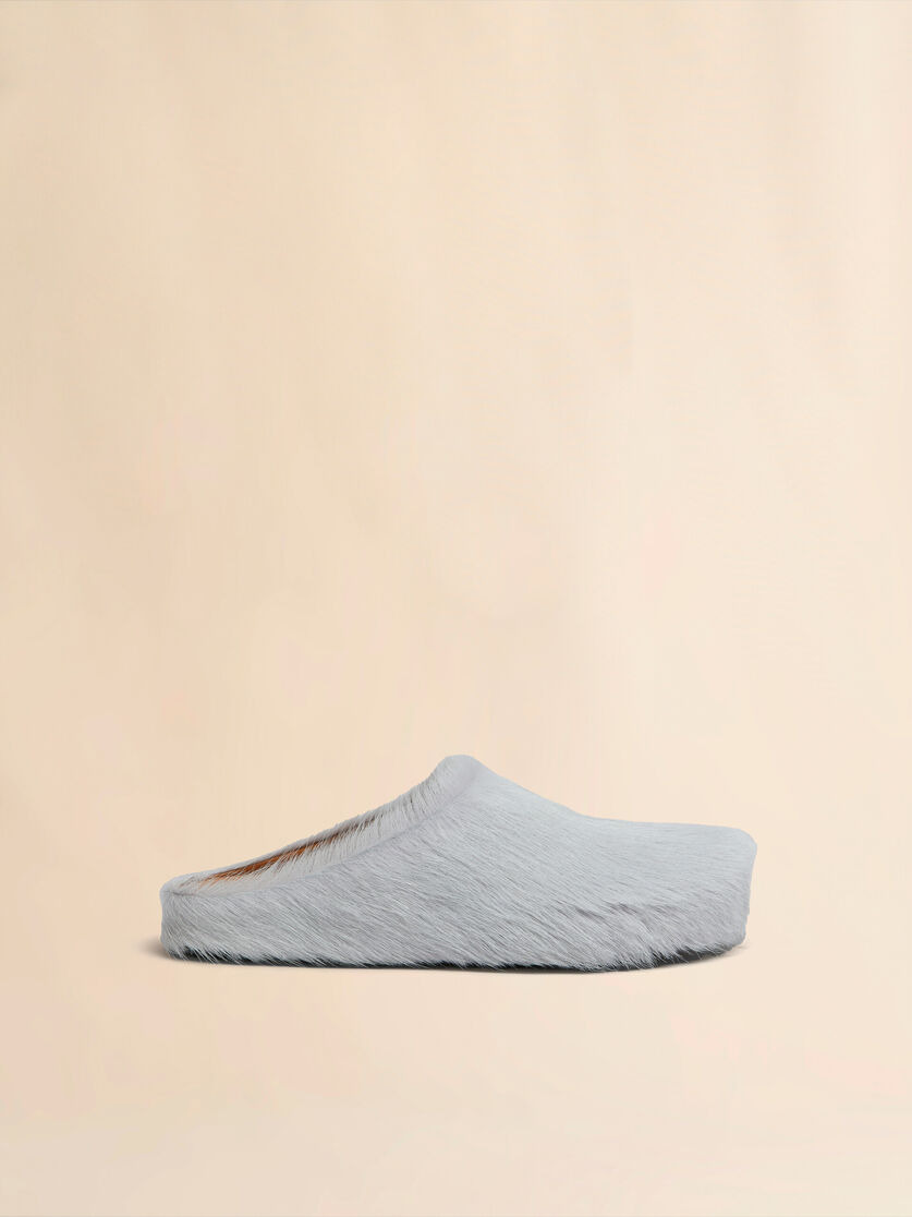 GREY LONG-HAIR CALFSKIN FUSSBETT SABOT - 1