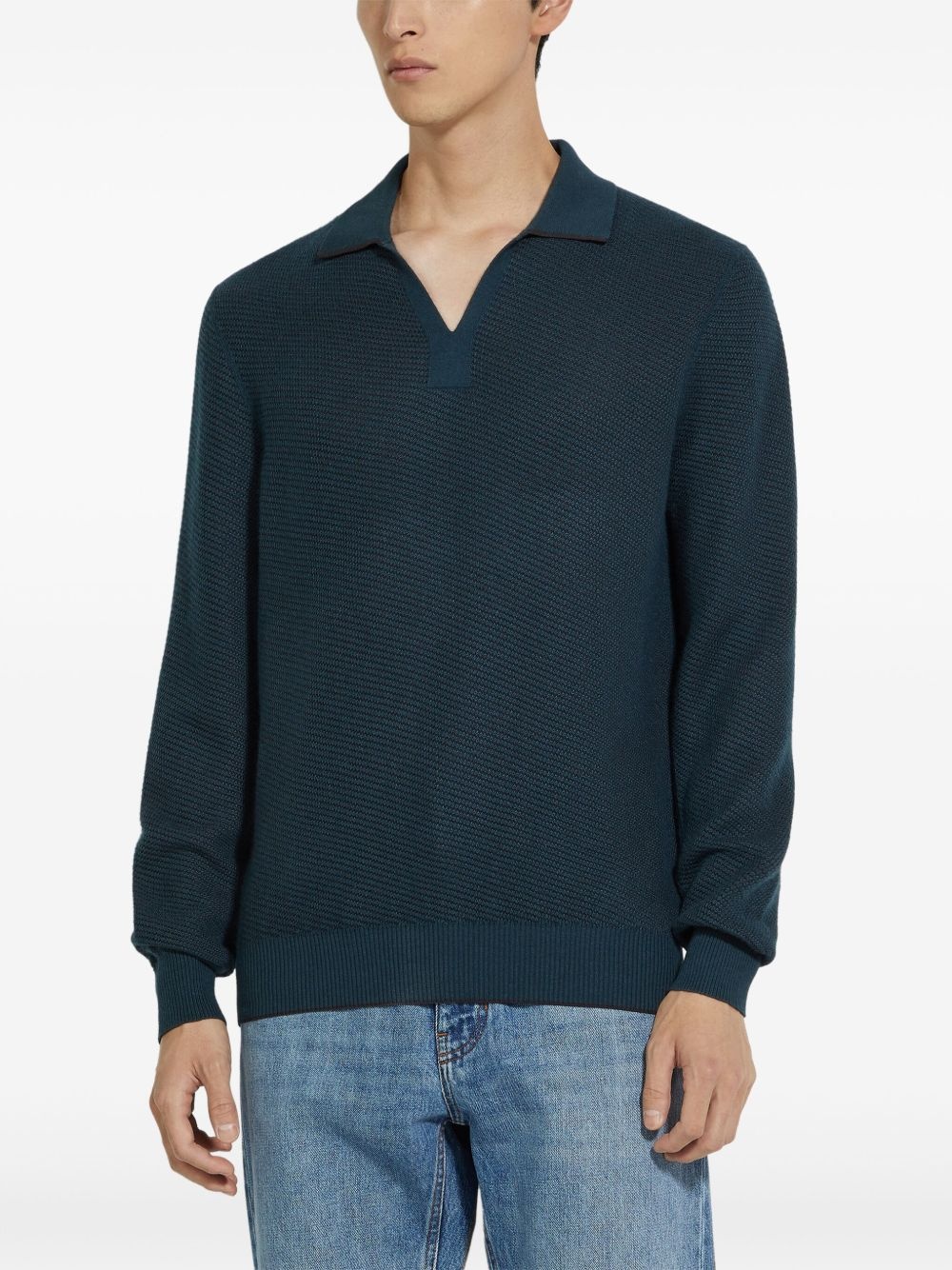 knitted polo shirt - 2