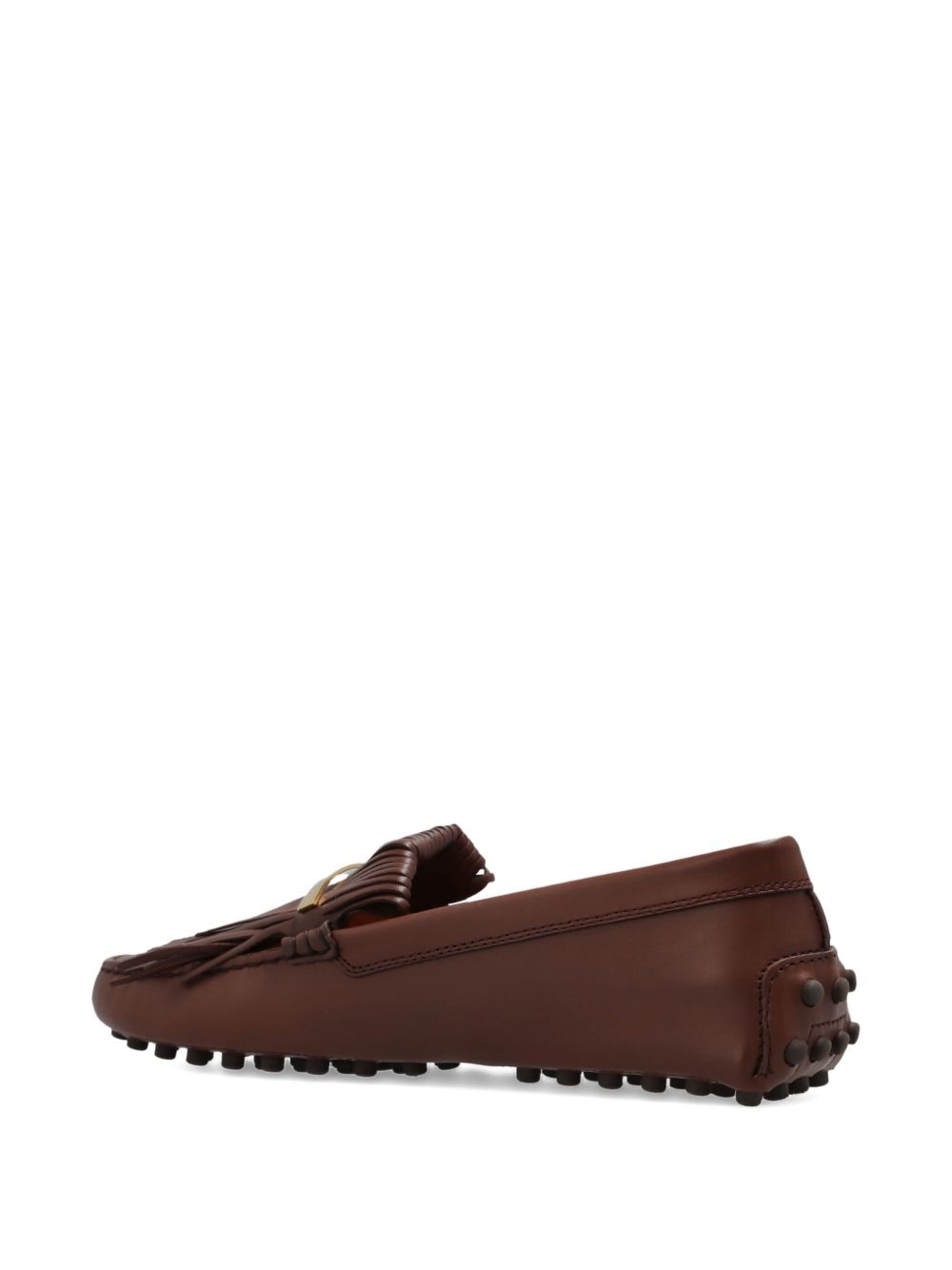 fringe-detail leather loafers - 4