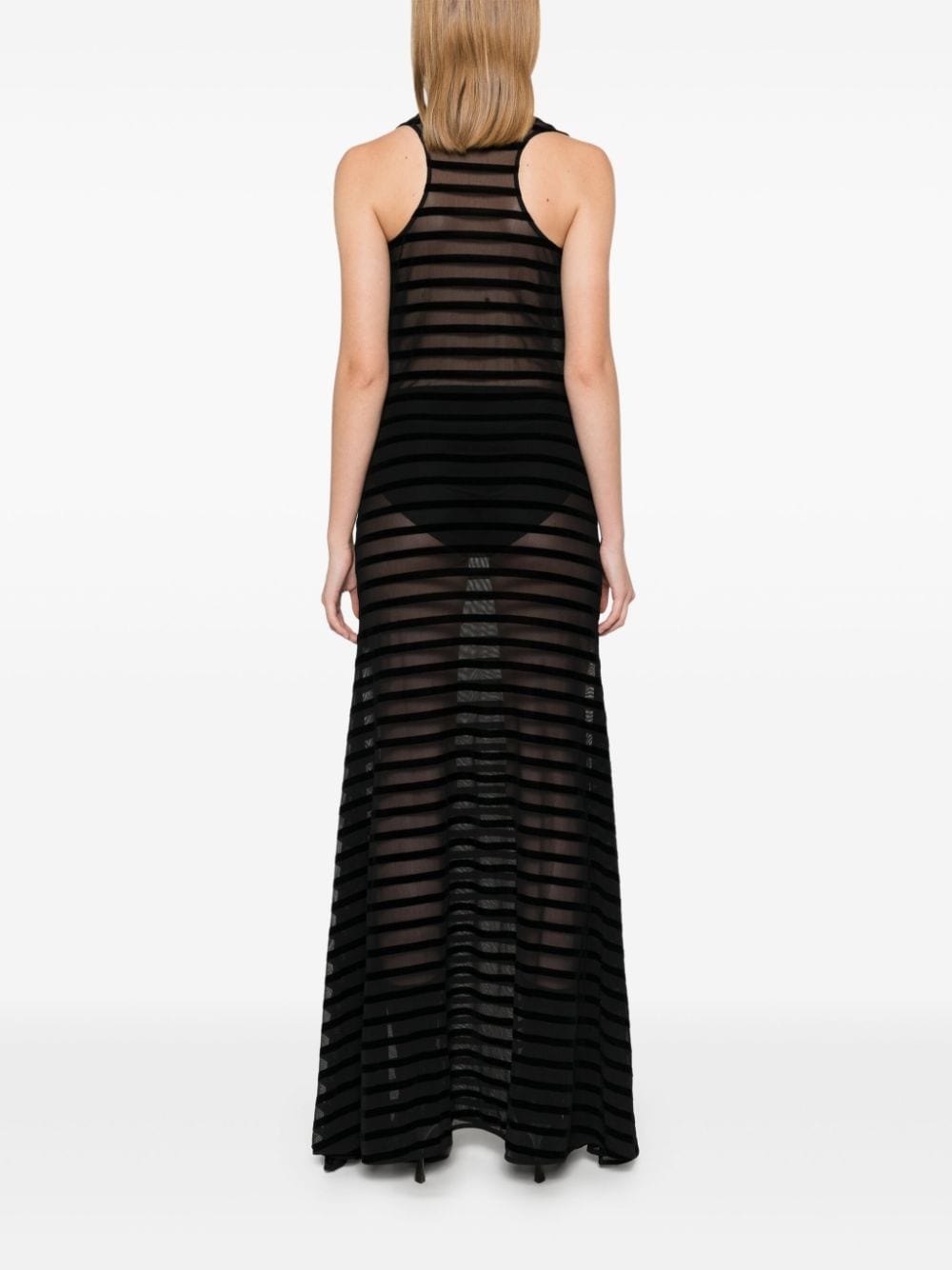 flocked maxi dress - 4