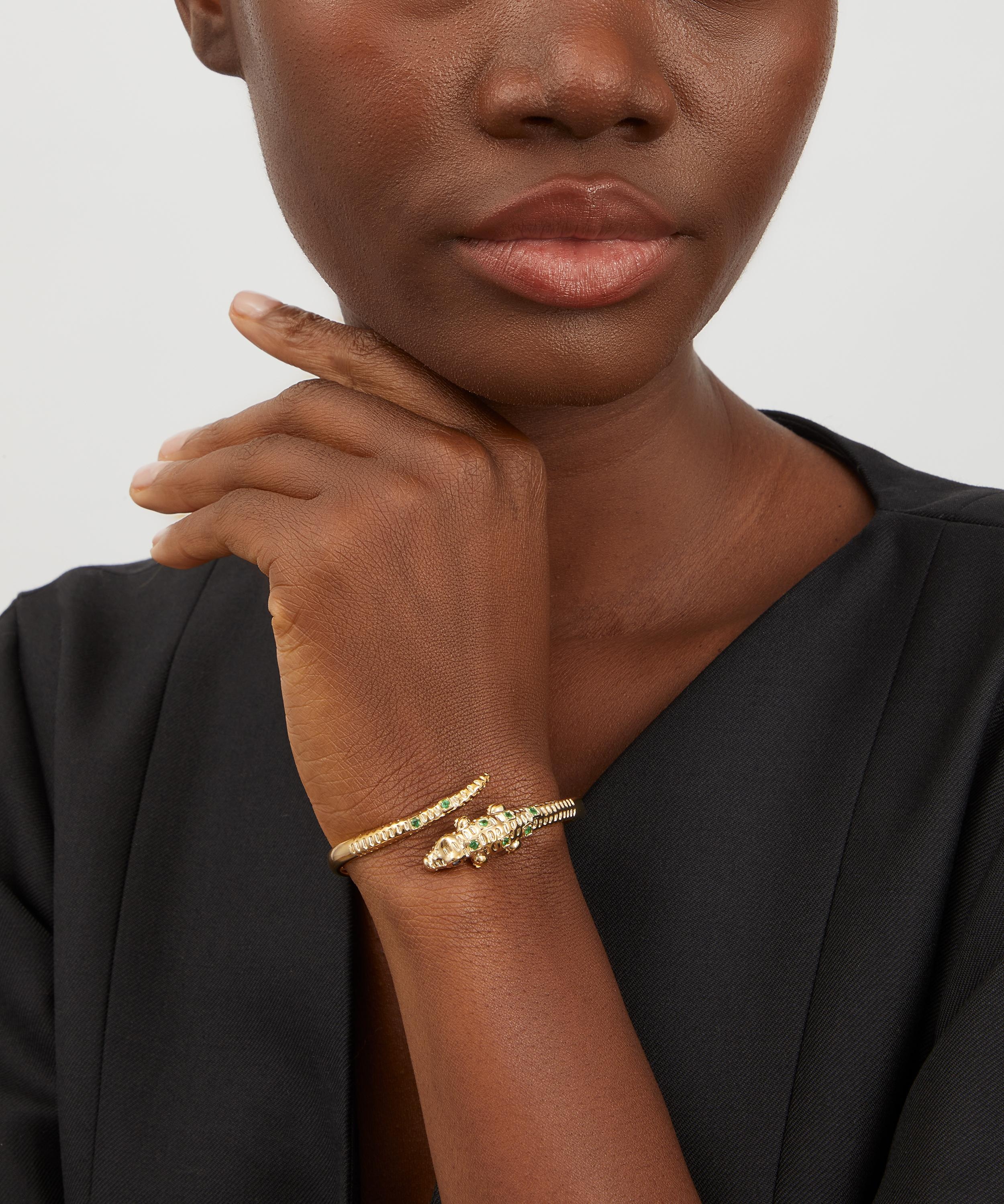 9ct Gold Crocodile Cuff Bracelet - 2