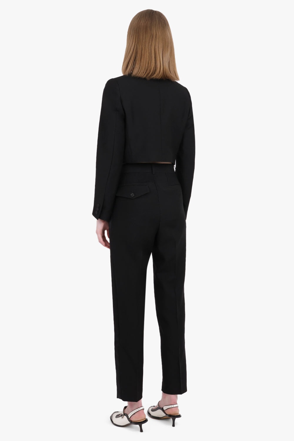 SINGLE BREASTED CROPPED JACKET | BLACK - 4