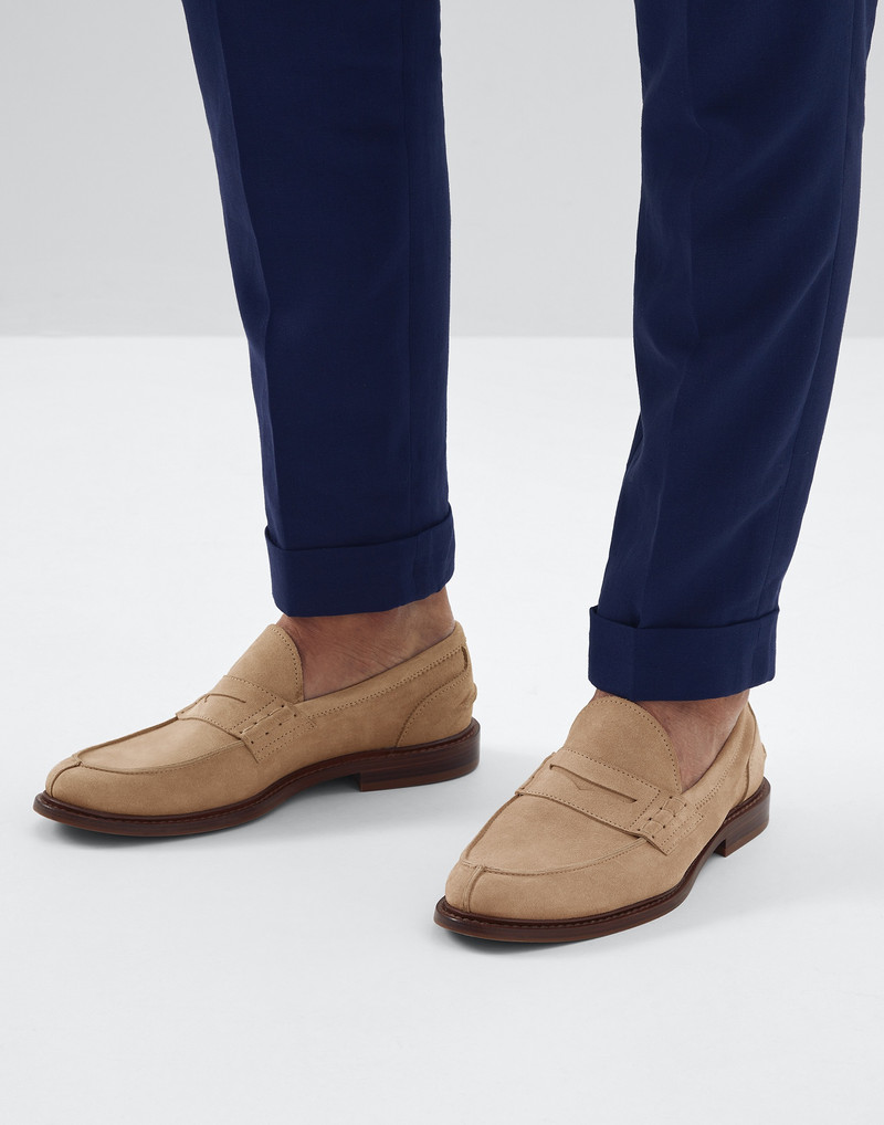 Suede unlined penny loafers 4