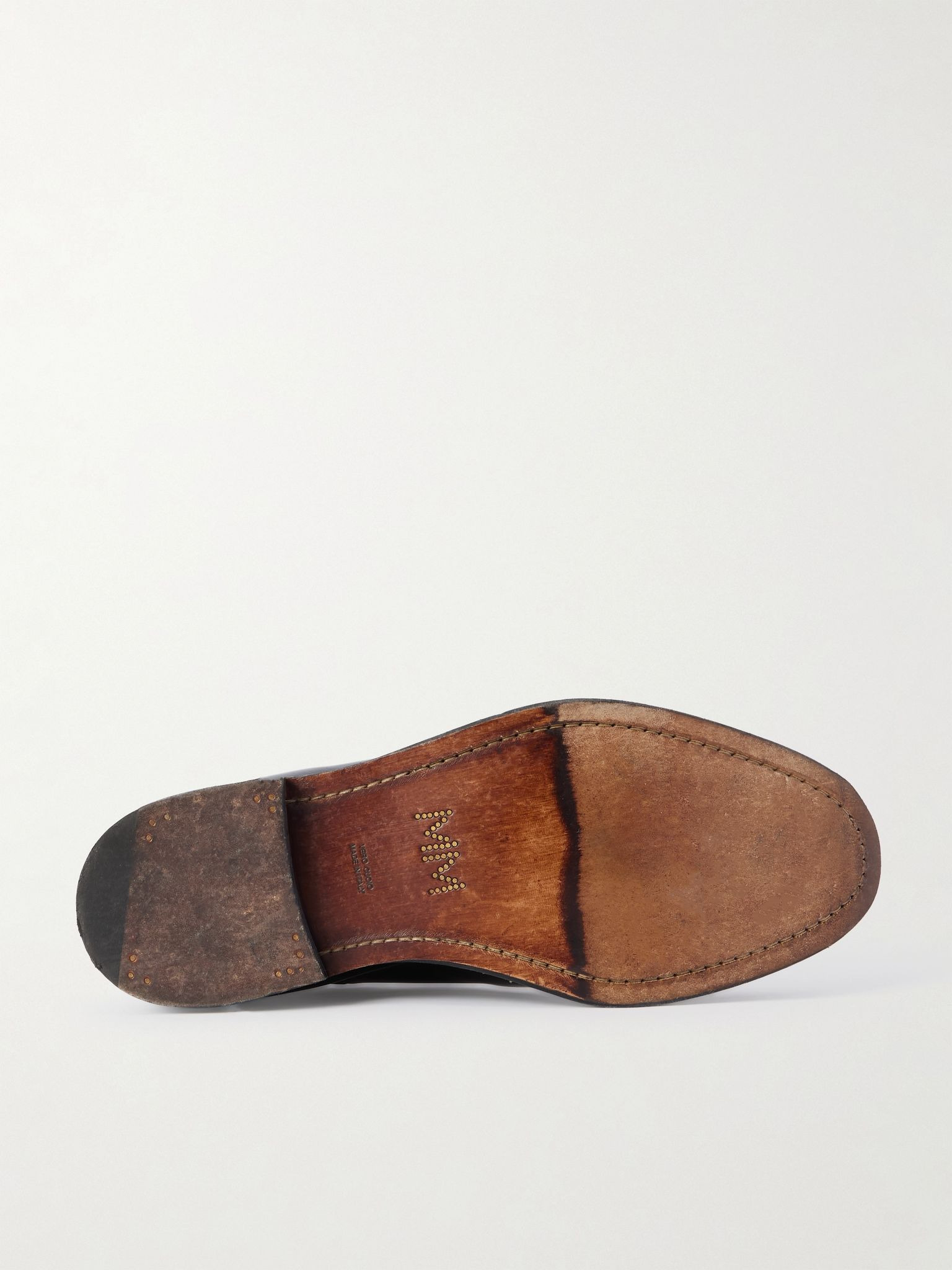 Love to Death Distressed Leather Derby Shoes Black - 3