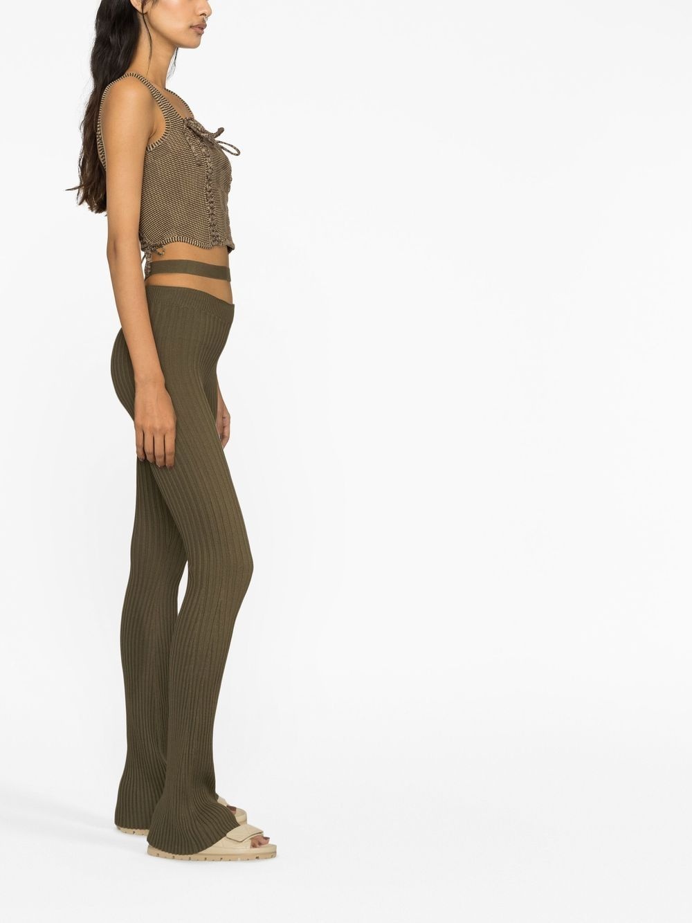 ribbed-knit skinny trousers - 3