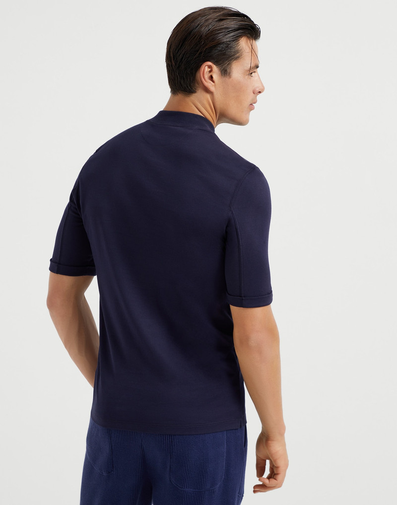 Brunello Cucinelli Cotton jersey mock neck T-shirt outlook