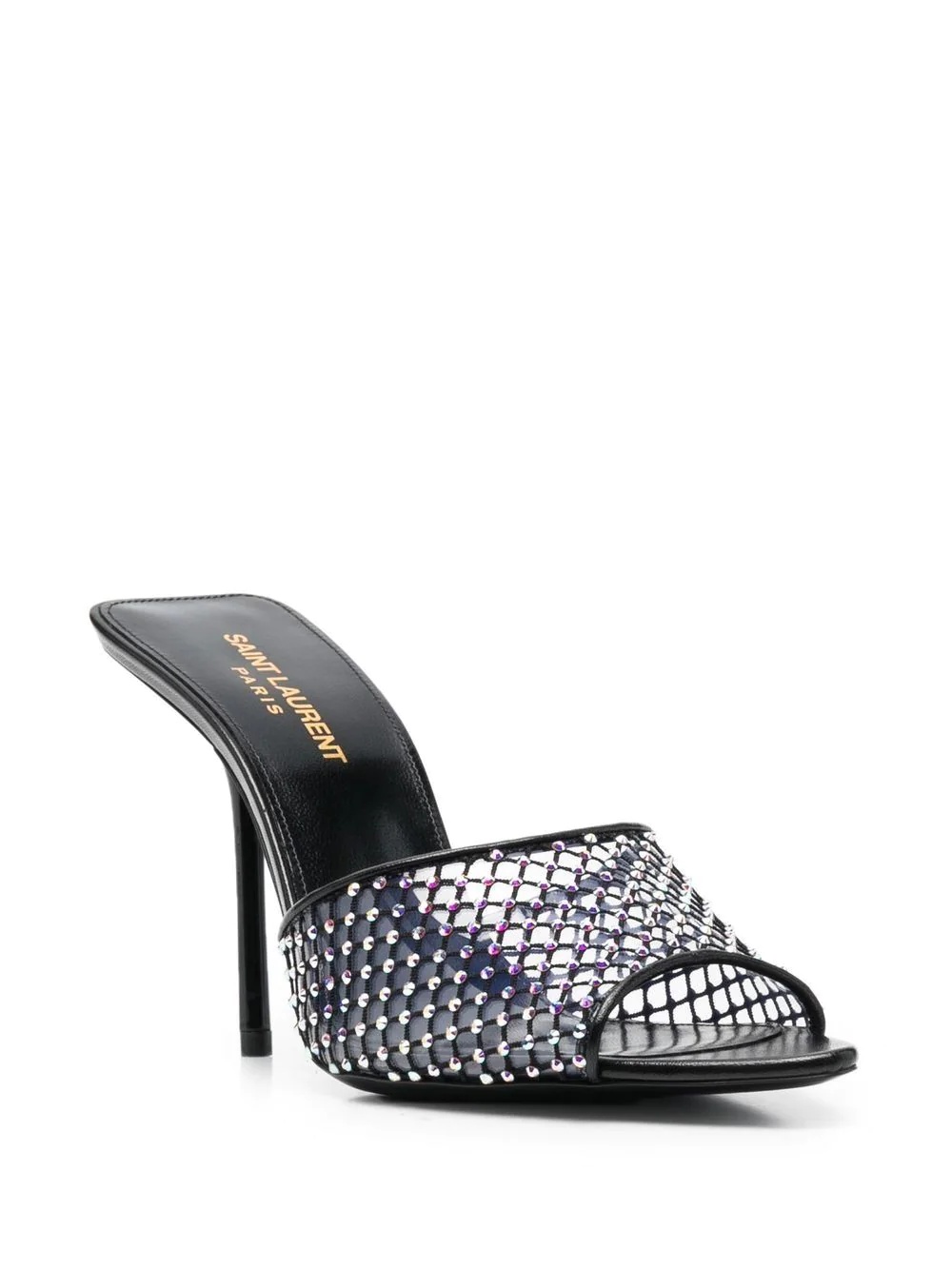 crystal-embellished leather mules - 2