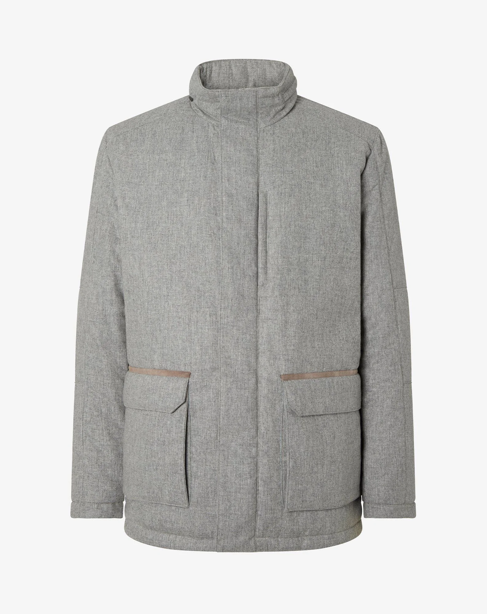 Medium melange grey technical cashmere field jacket - 1