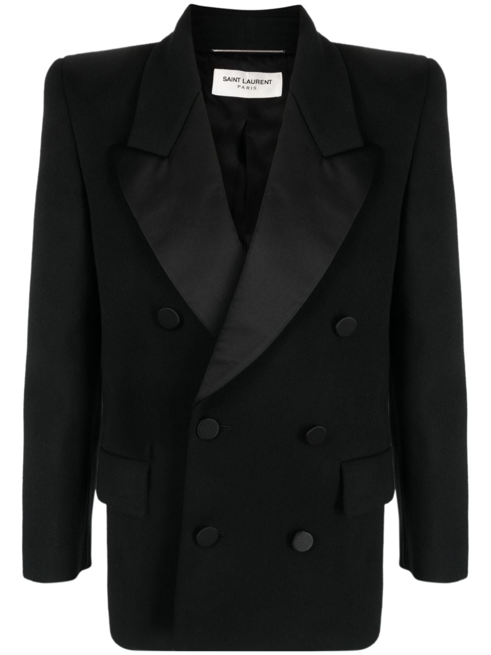 double-breasted wool coat - 1