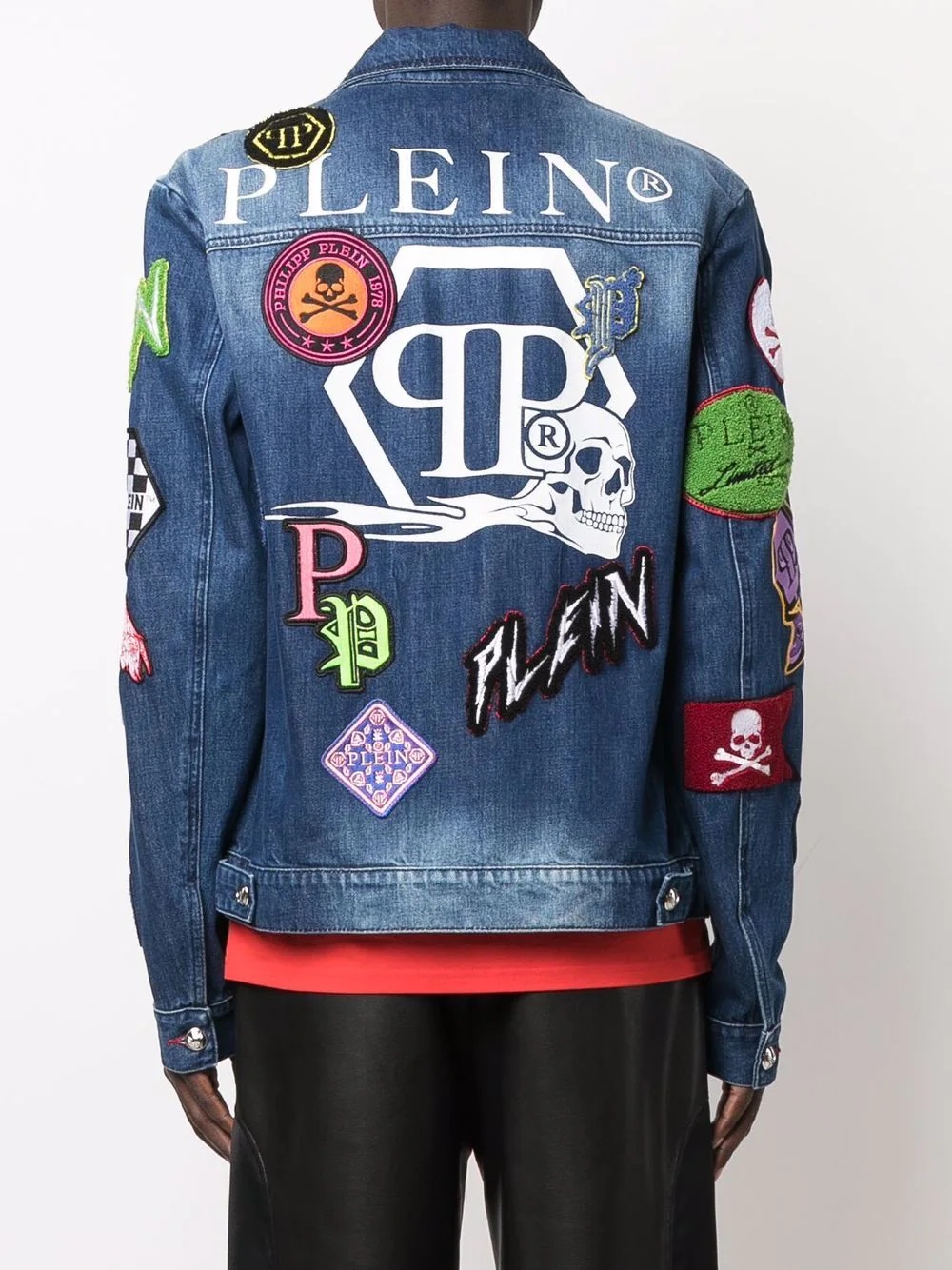 applique-patch detail denim jacket - 4