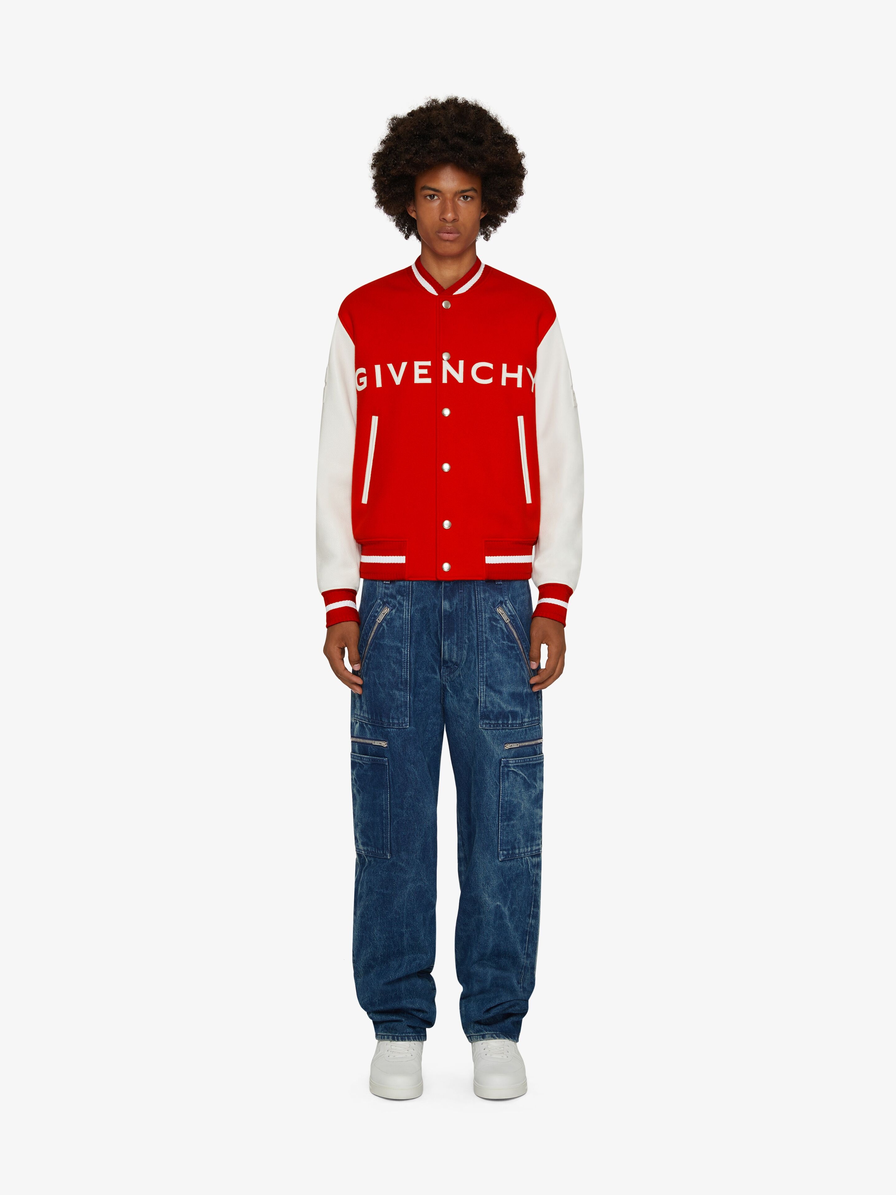 GIVENCHY VARSITY JACKET IN WOOL AND LEATHER - 2