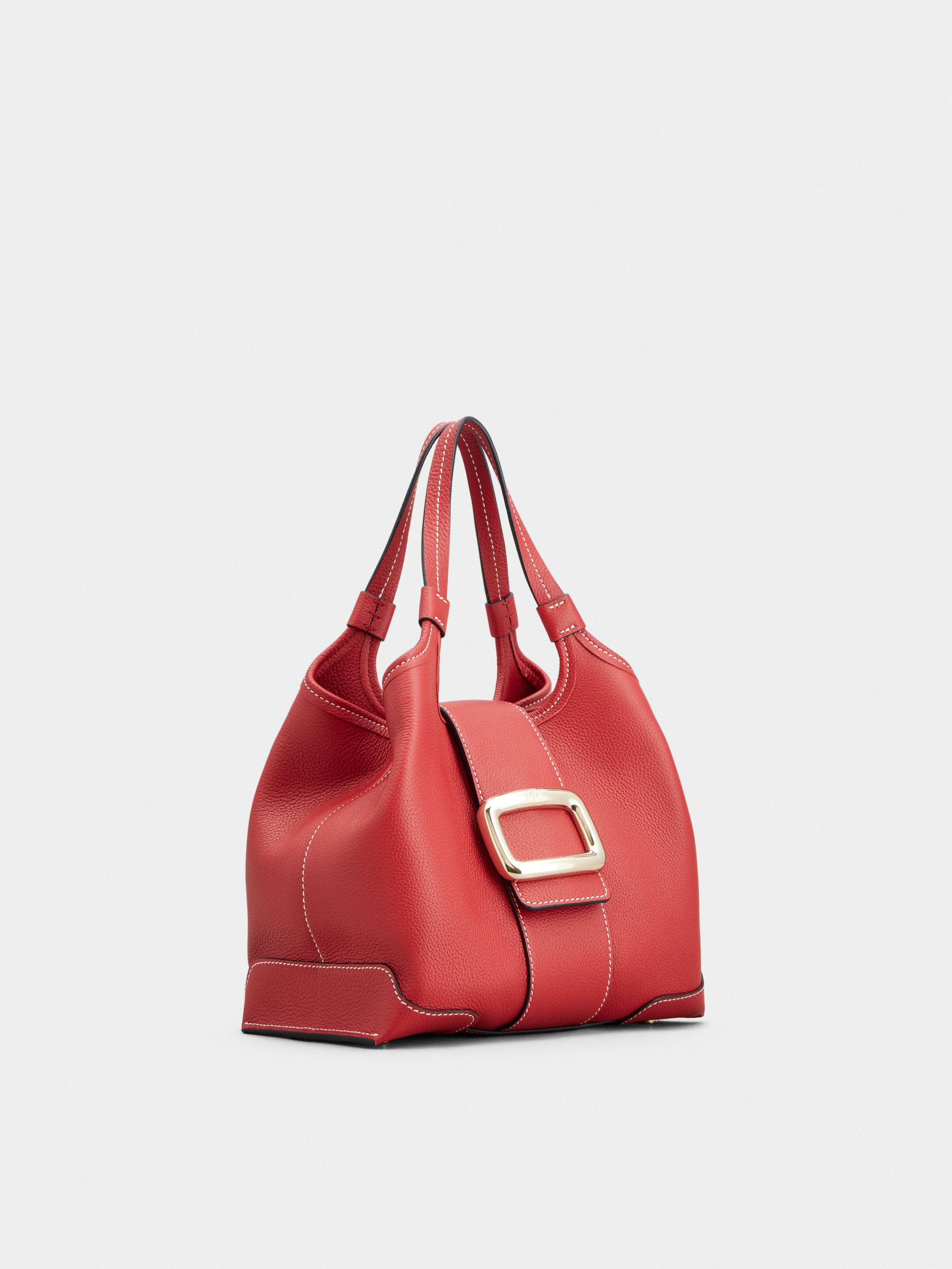 Viv' Choc Mini Shopping Bag in leather - 3