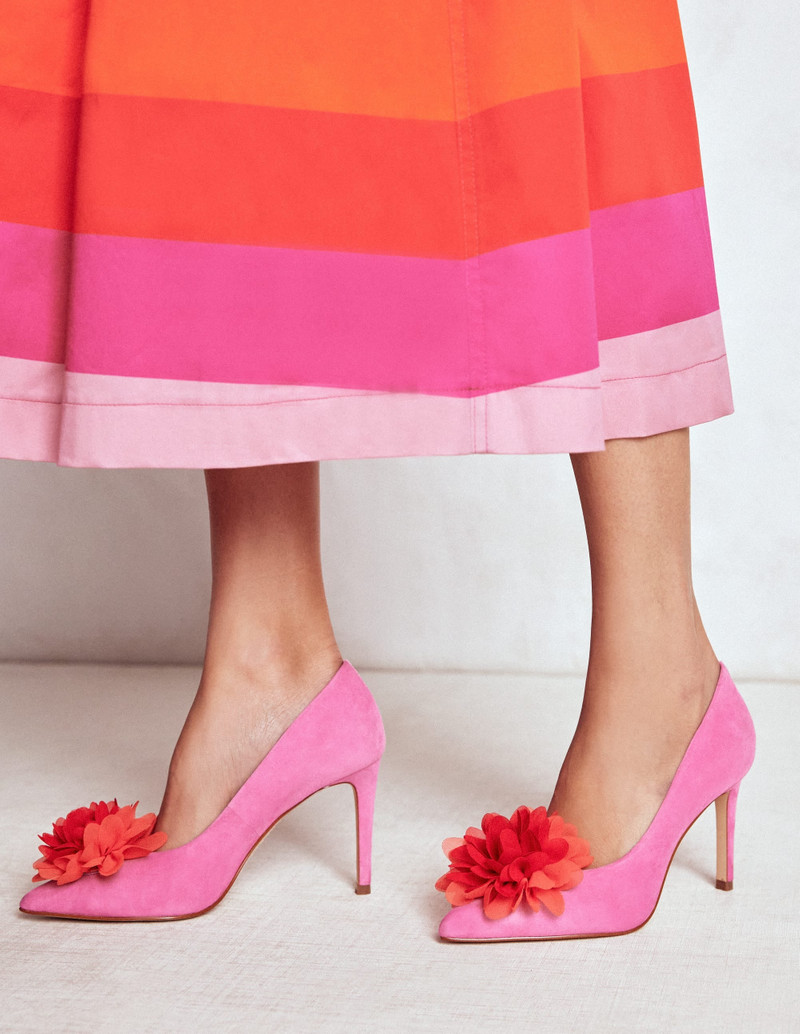 BODEN Flower Point Heels-Hot Pink outlook