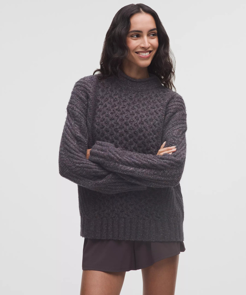 Wool-Blend Cable-Knit Sweater 1