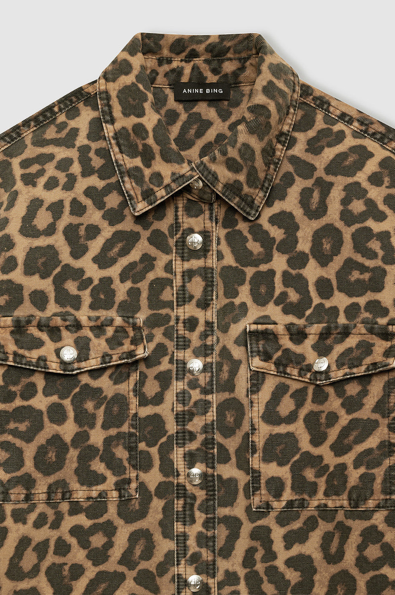 Paxton Shirt - Black And Brown Leopard 5
