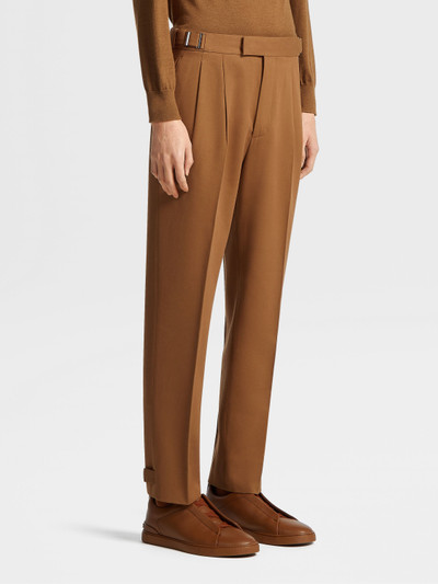 ZEGNA DARK FOLIAGE COTTON AND WOOL PANTS outlook