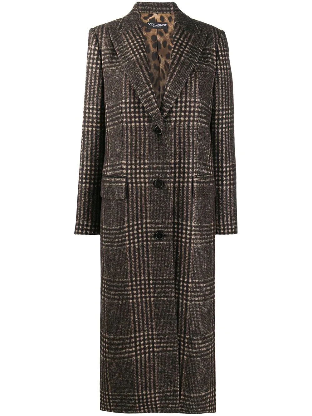 checked long-length coat - 1