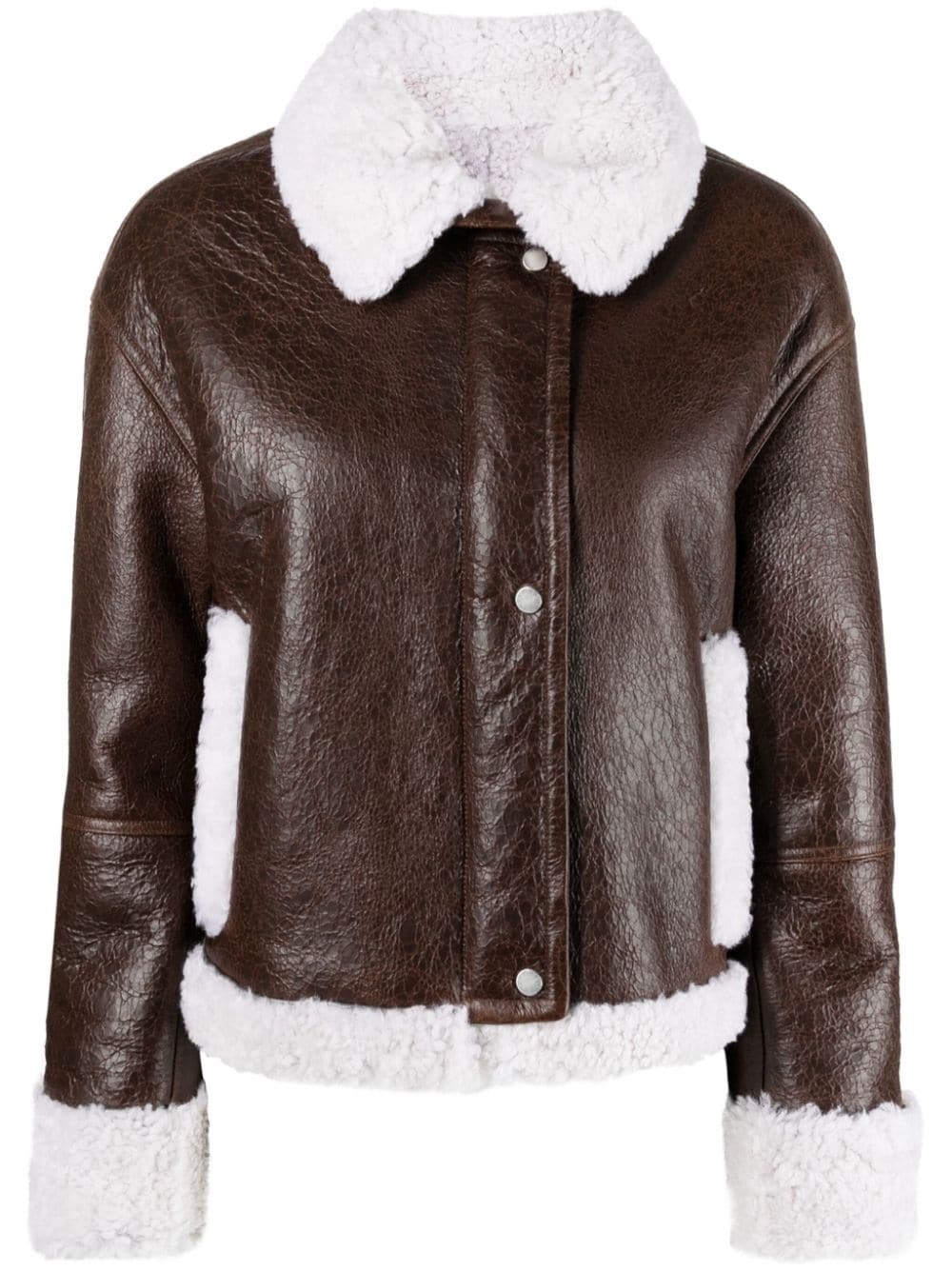 Yves Salomon classic-collar jacket - Brown