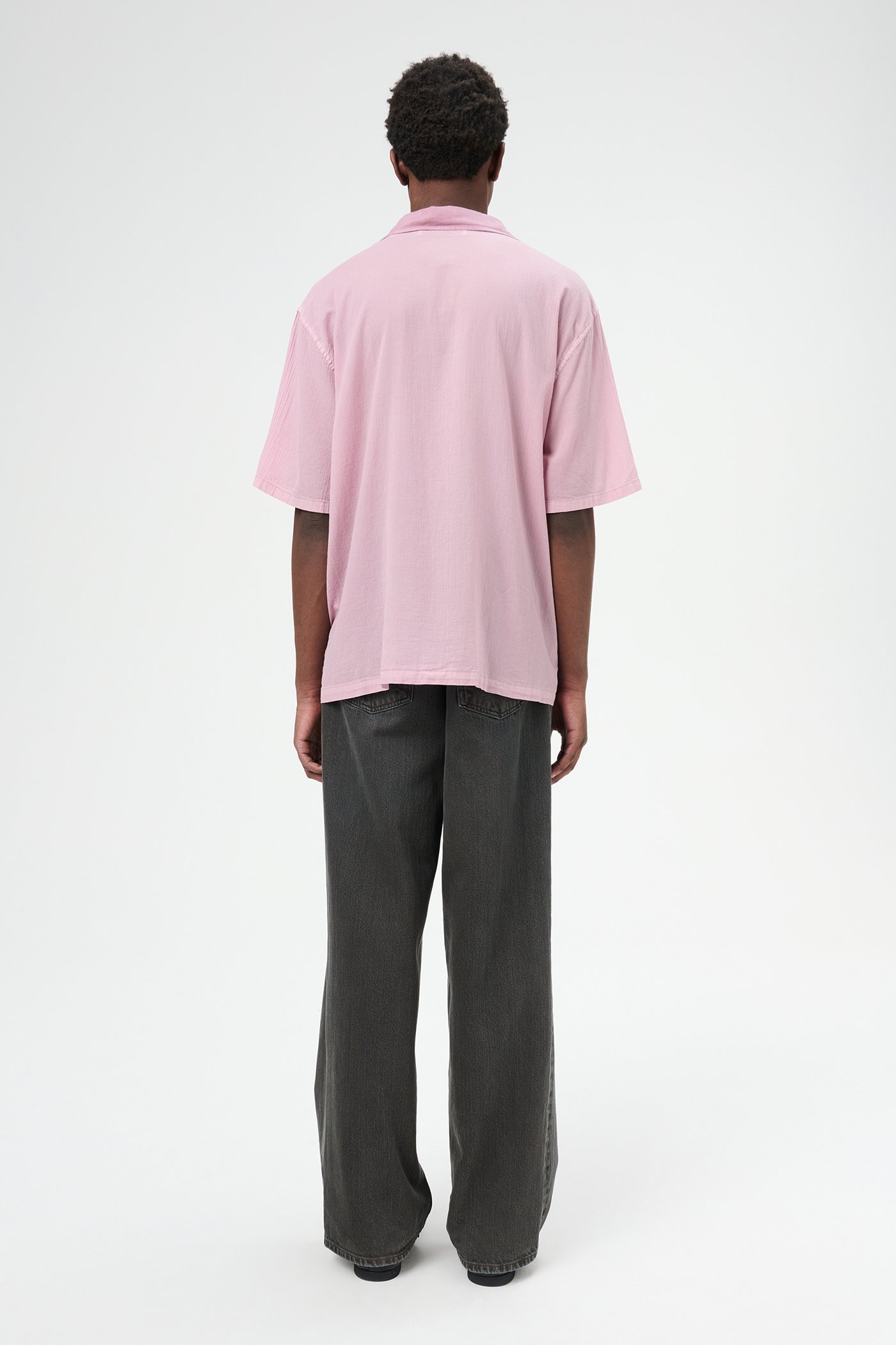 Box Shirt Shortsleeve Dusty Lilac Coated Voile - 6