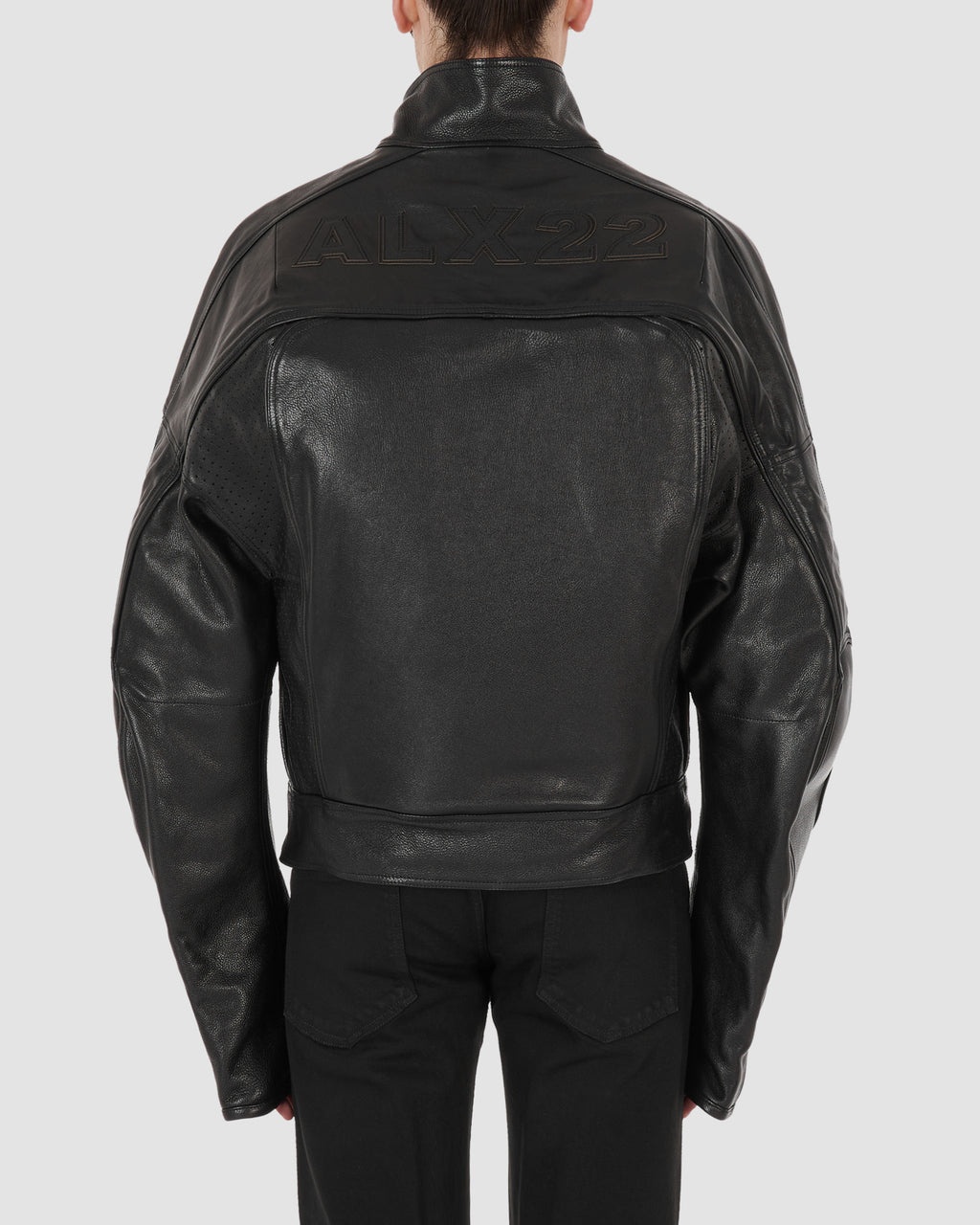 OVERSIZE LEATHER LOGO MOTO JACKET - 5