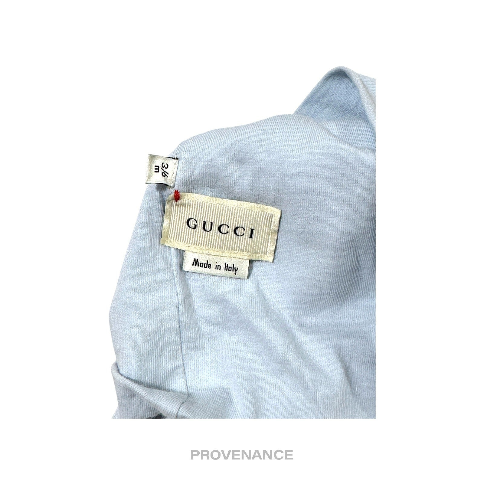 Gucci Web Baby Hat and Bib  Set - Powder Baby Blue 3/6m - 5