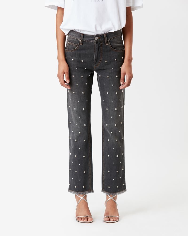 DULANO DENIM TROUSERS WITH BEADS - 4