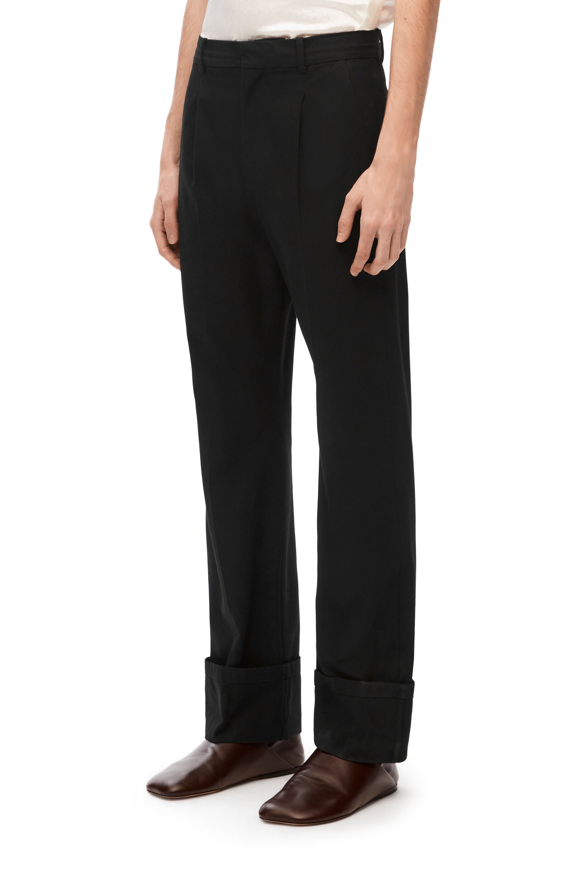 Fisherman turn-up trousers in cotton - 3
