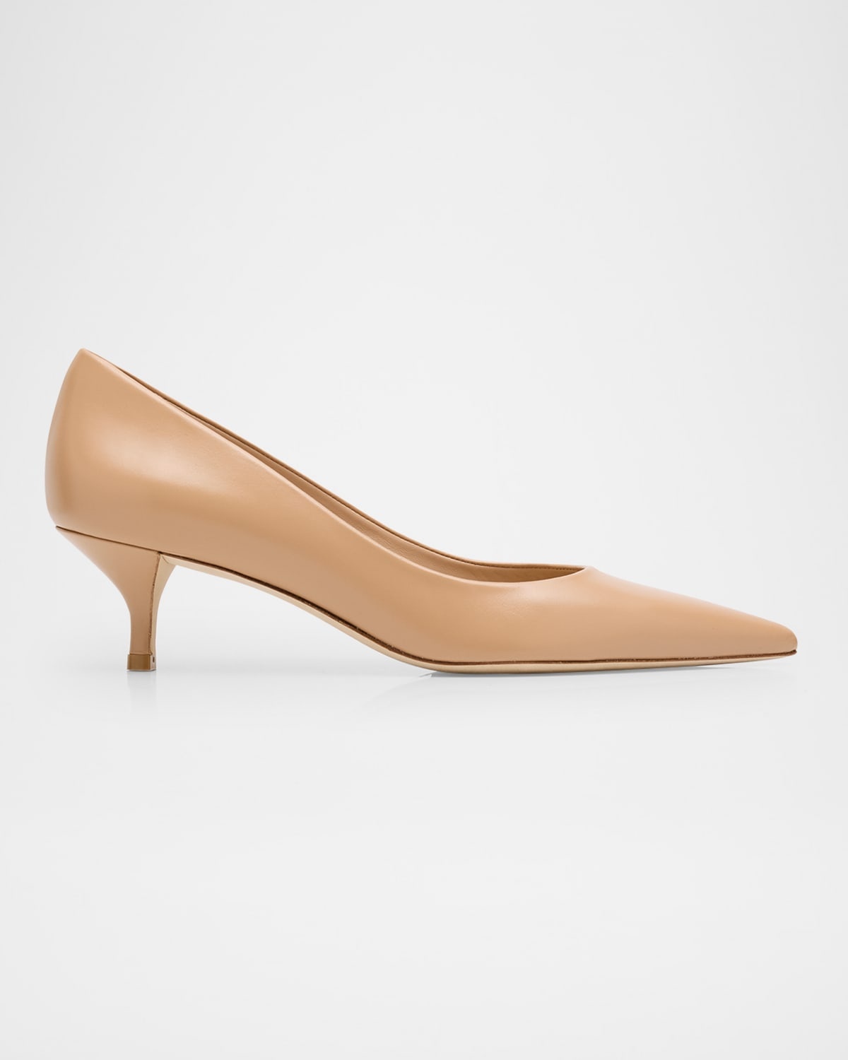 Stuart Leather Kitten-Heel Pumps - 1