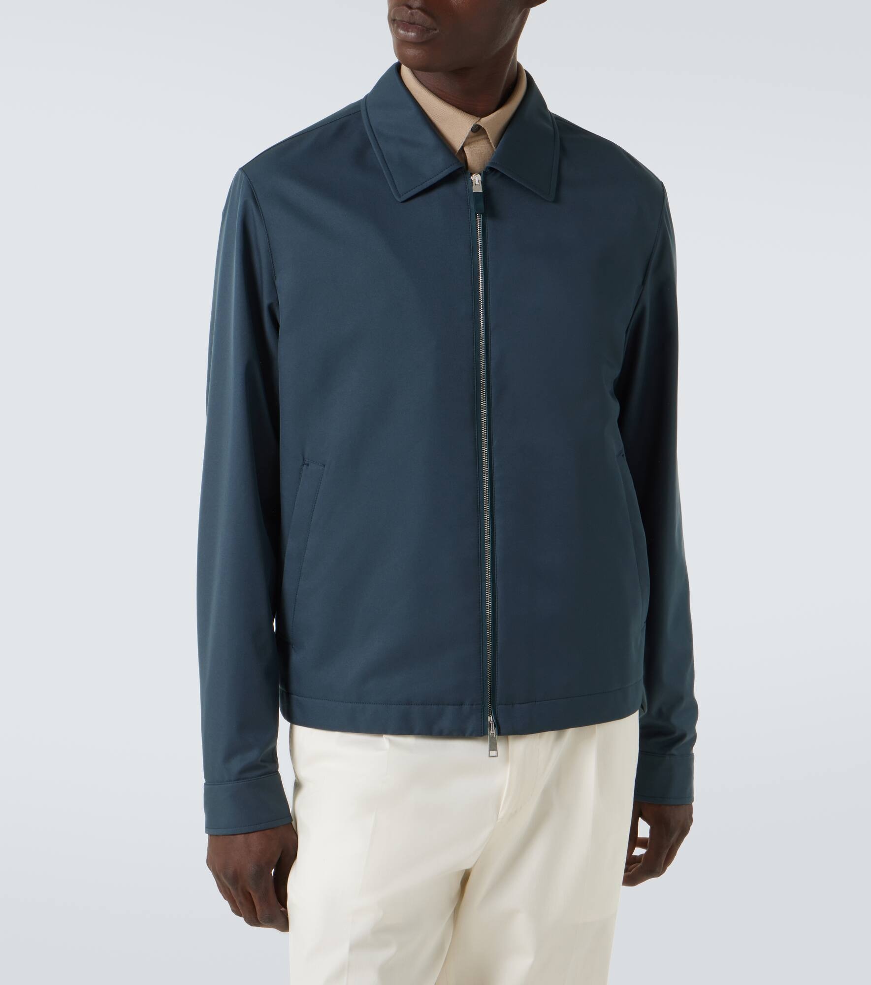 Leather-trimmed blouson - 3