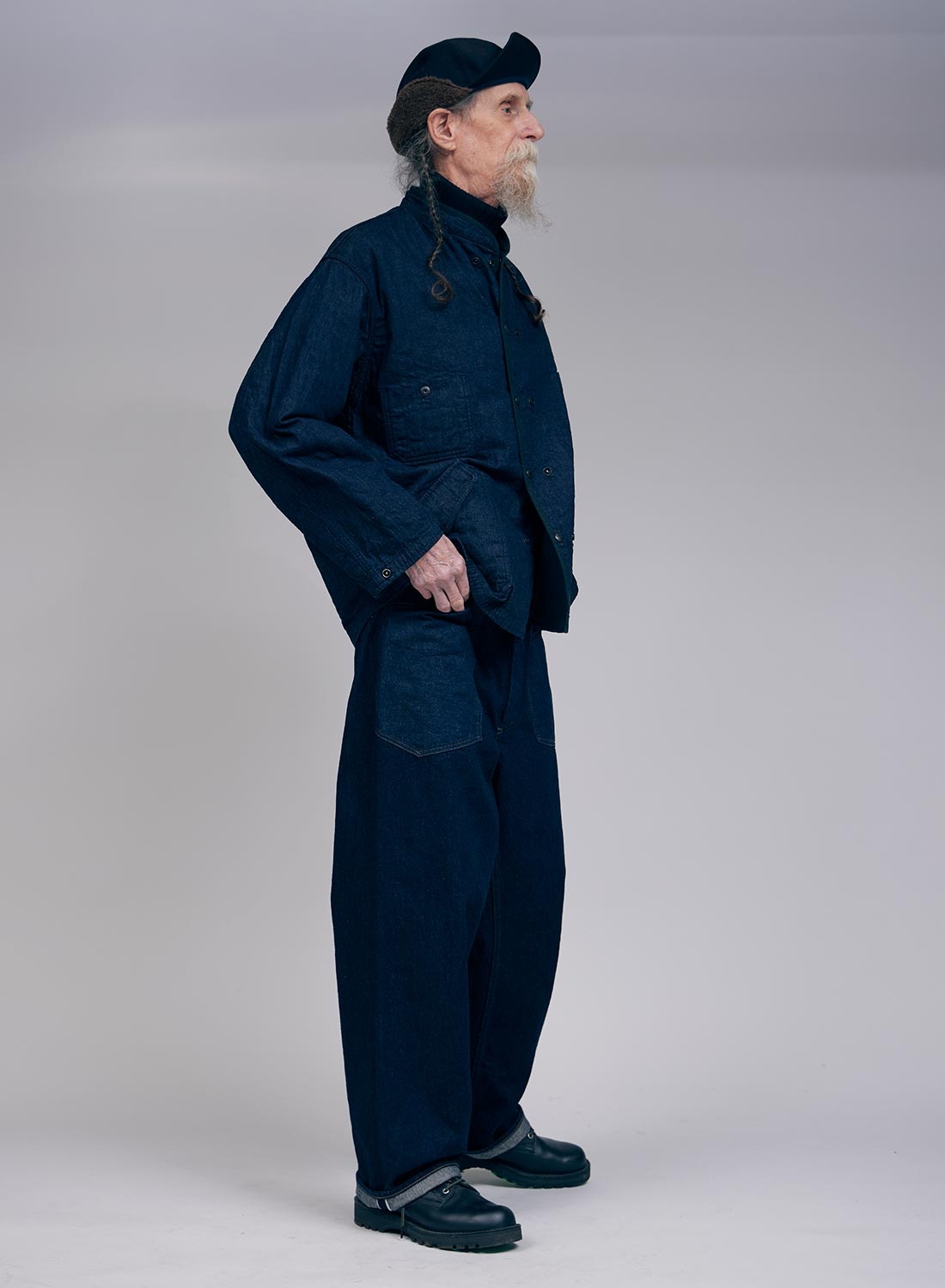 パンツ NIGEL CABOURN-DECK PANT-C/L DENIM Nigel Cabourn 30's Deck Pant 12.5oz Denim in Indigo | REVERSIBLE