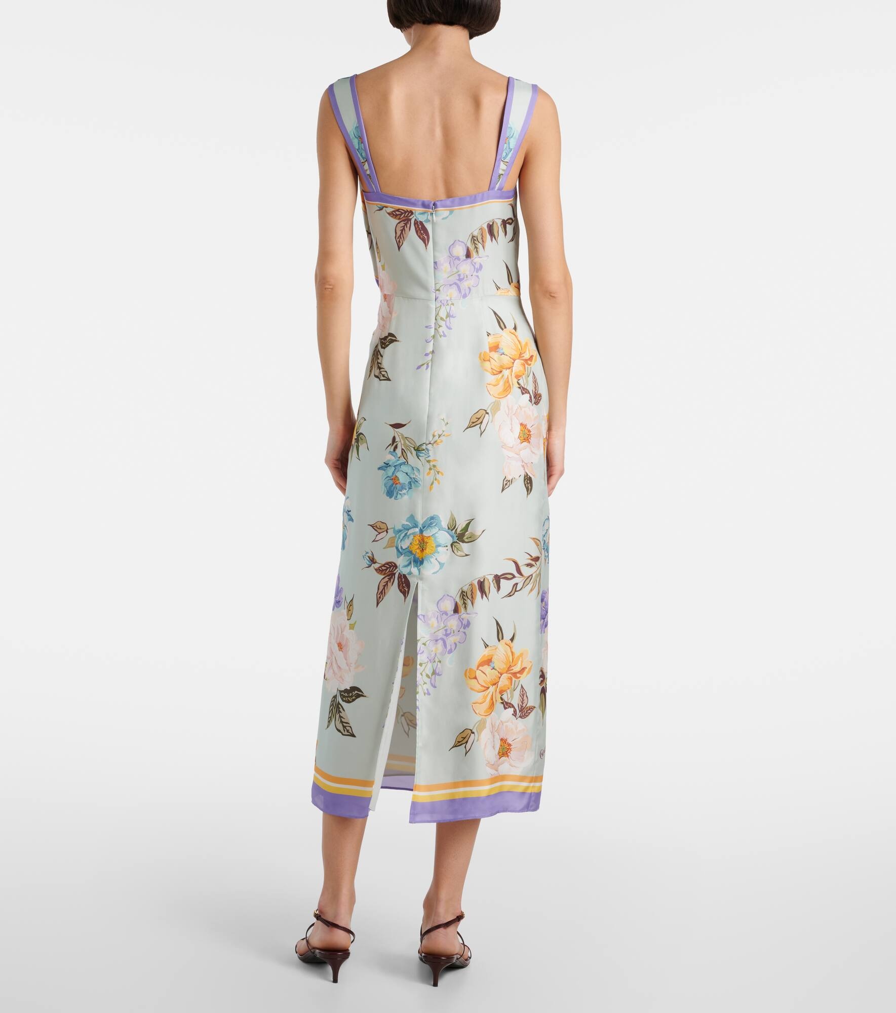 Floral twill midi dress - 3