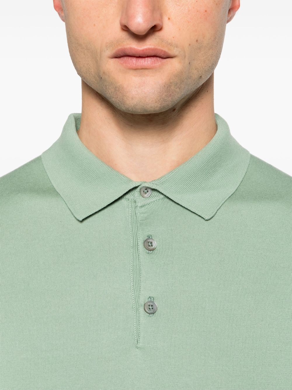 long-sleeve cotton polo shirt - 5