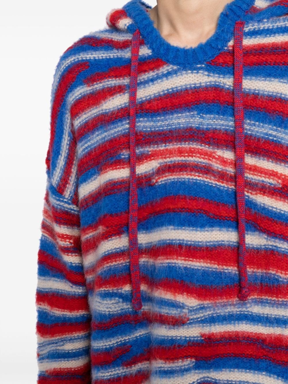 striped intarsia-knit hoodie - 5