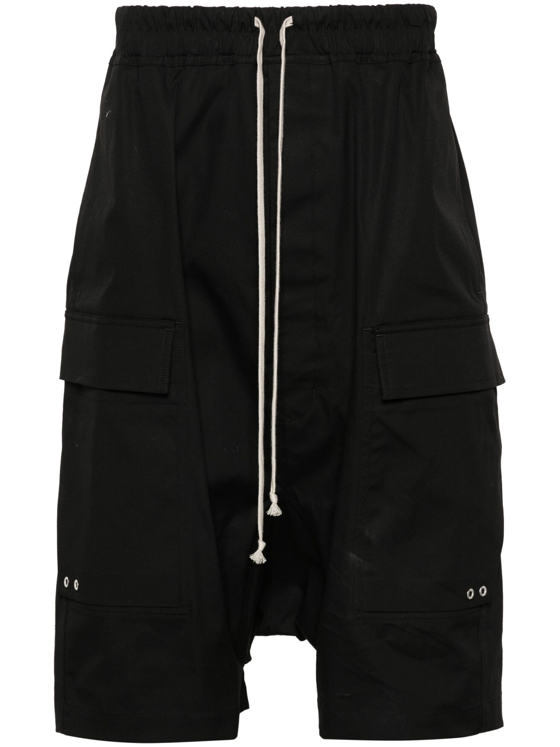 Black Drop Crotch Organic Cotton Shorts - 1
