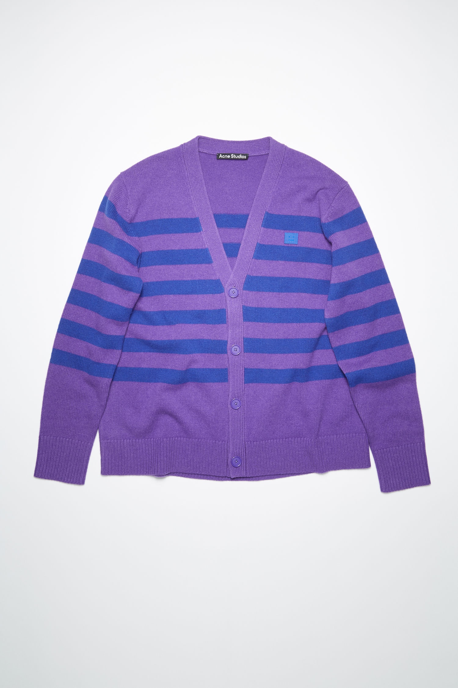 V-neck cardigan - Purple/blue - 1