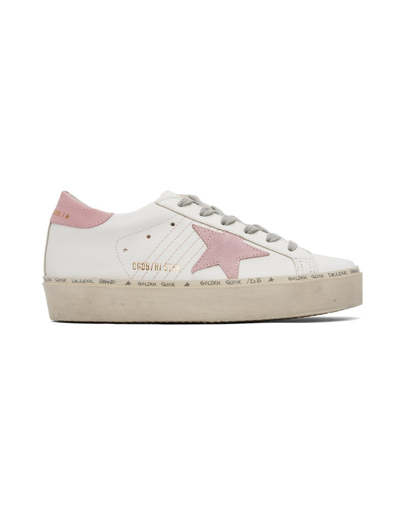 White & Pink Hi Star Sneakers 1