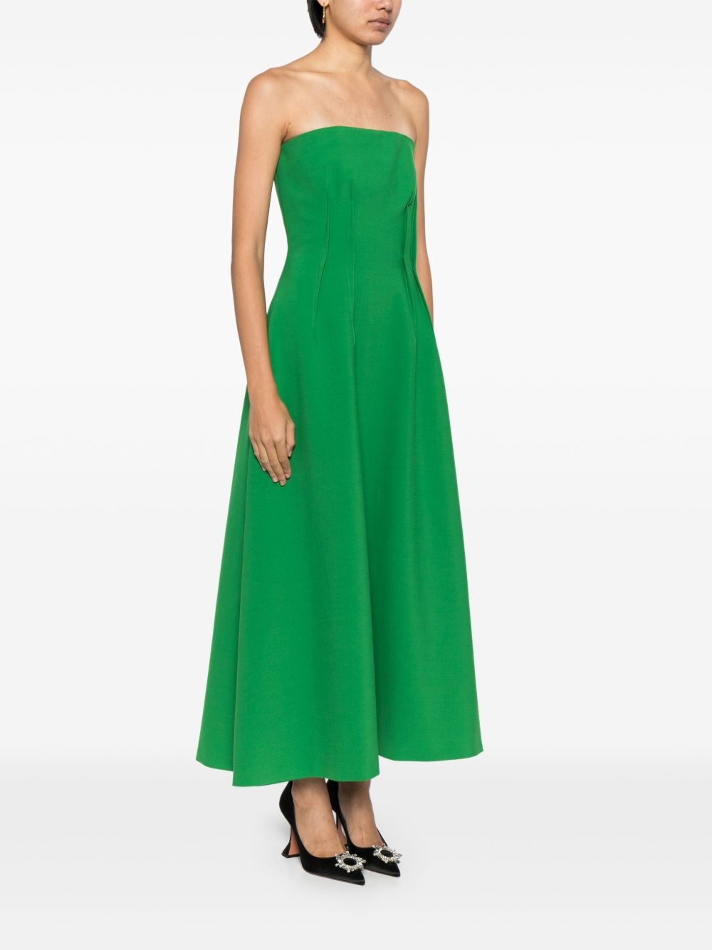 inverted-darts strapless dress - 3