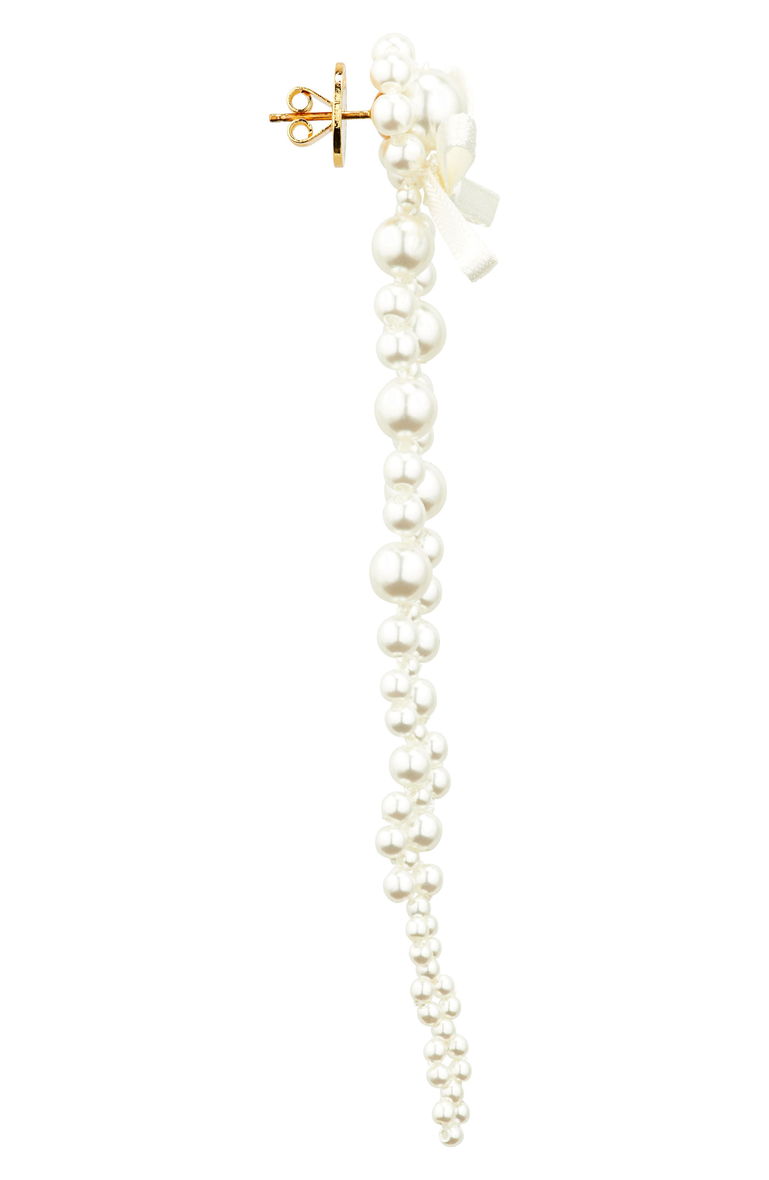 Simone Rocha Petite Bow Detail Faux Pearl Drip Earrings at Nordstrom - 3