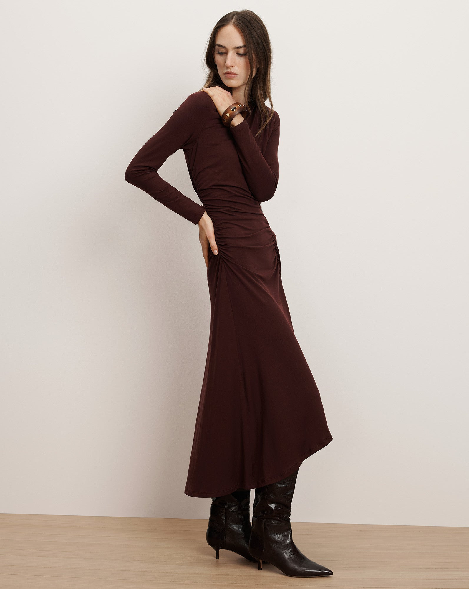 THEODORA RUCHED MIDI DRESS - 3