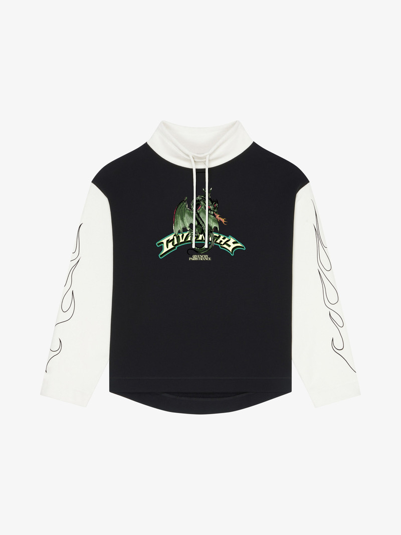 SWEATSHIRT IN FLEECE WITH GIVENCHY DRAGON PRINT 1