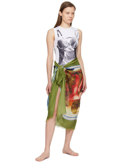 Jean Paul Gaultier Green & Red Roses Cover Up outlook