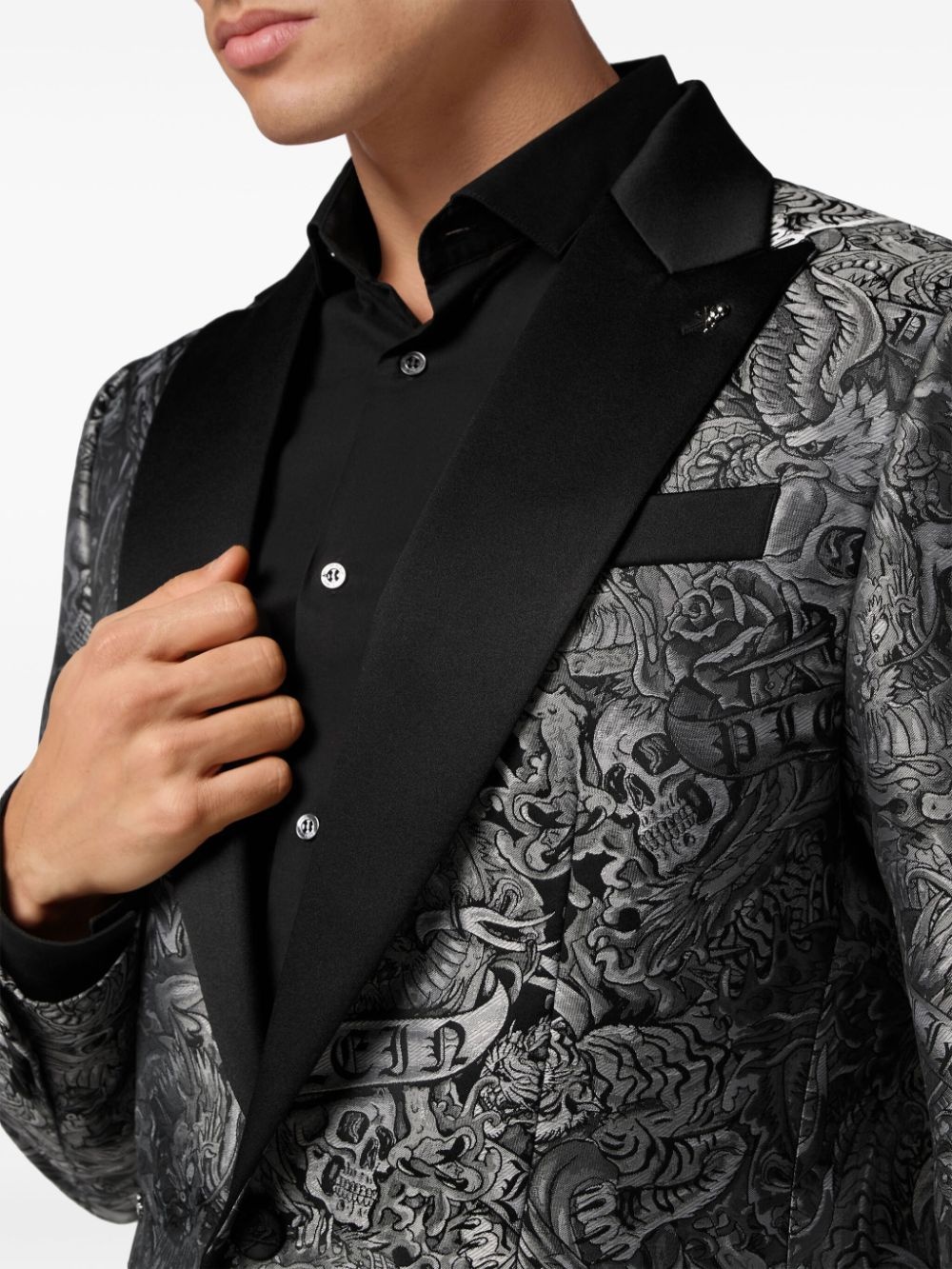 Lord Tattoo-print single-breasted blazer - 5